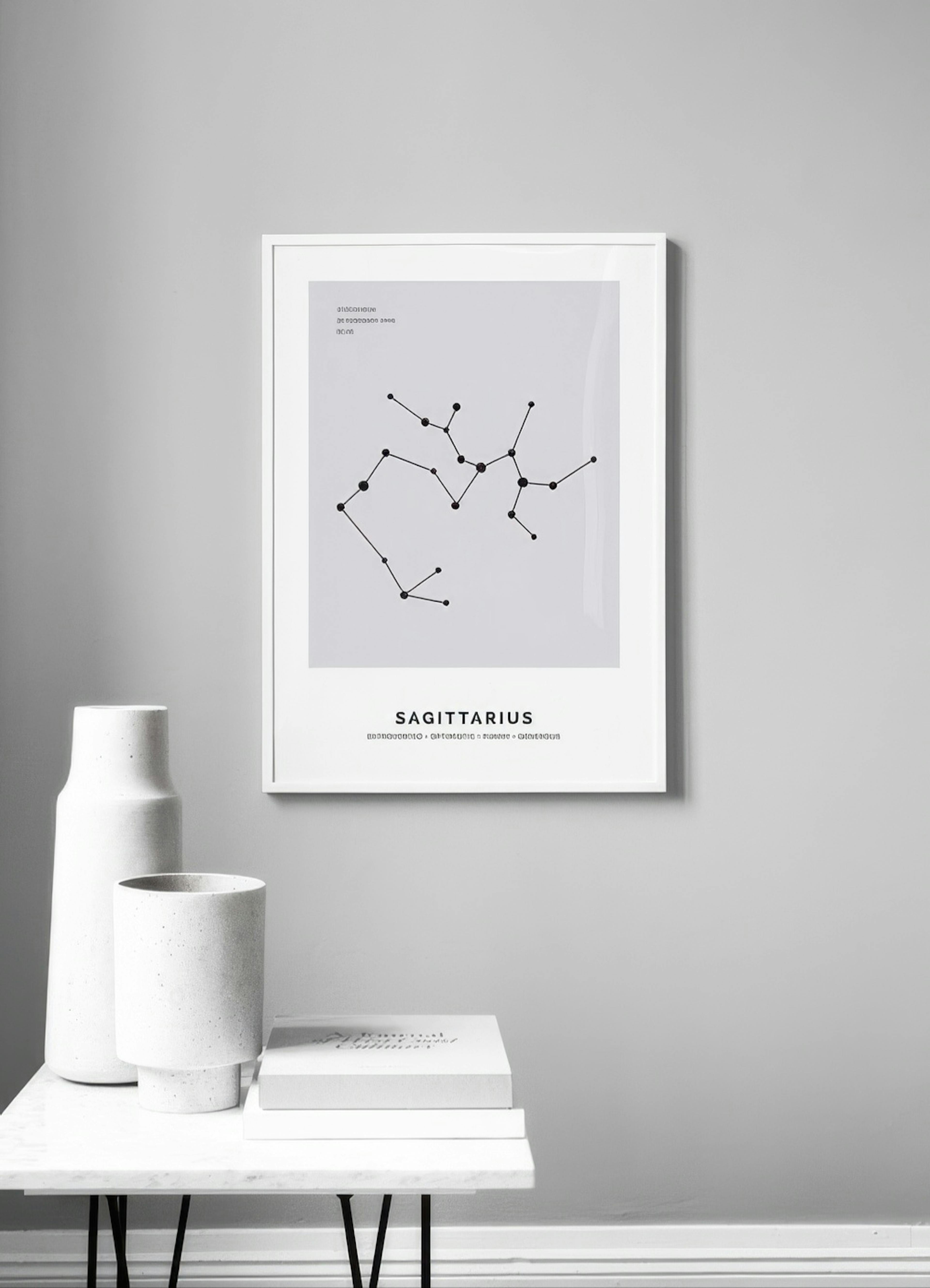 Costellazione Sagittario grigio poster personalizzato thumbnail