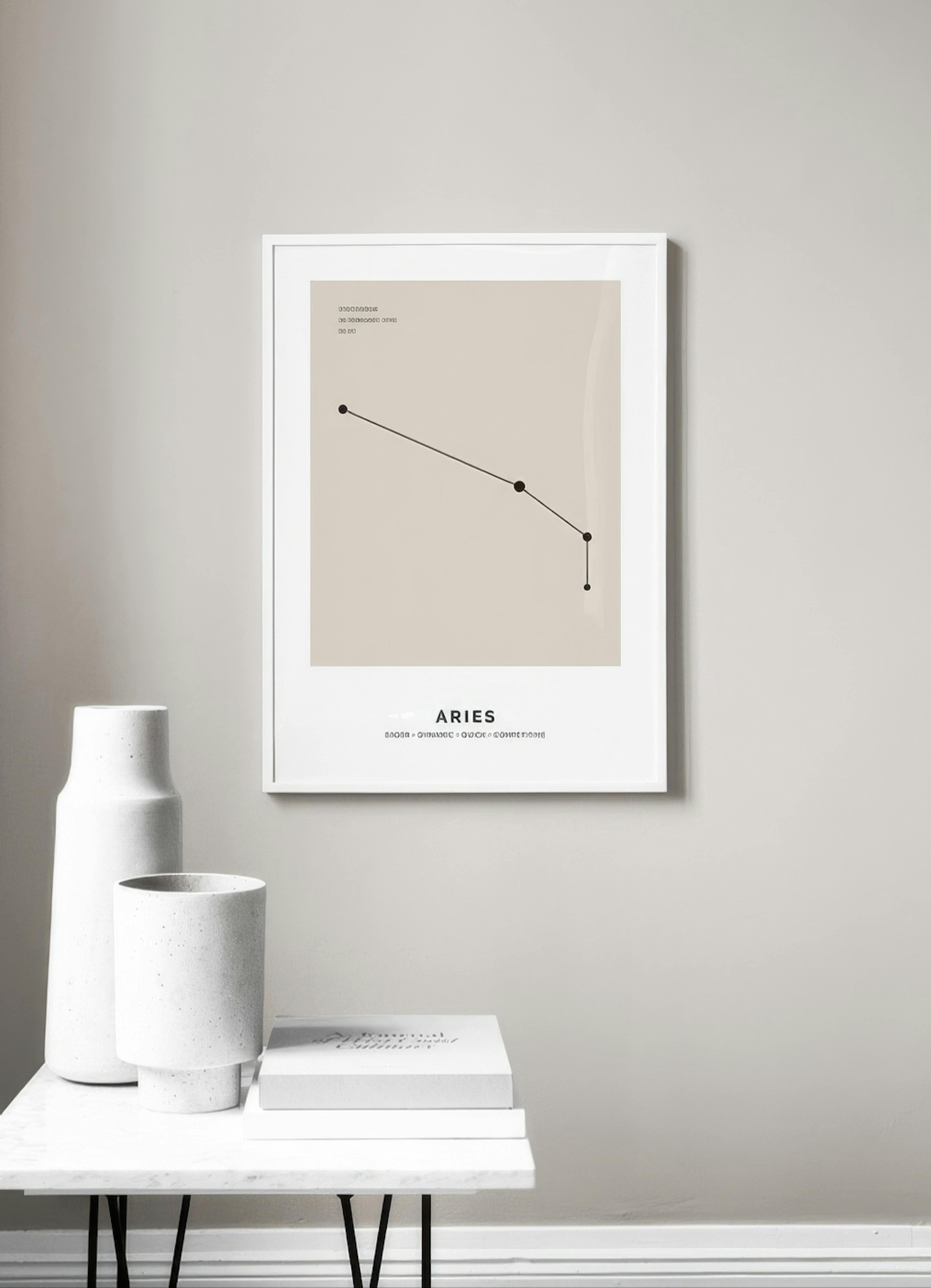 Constellation Beige Bélier Poster Personnalisé thumbnail