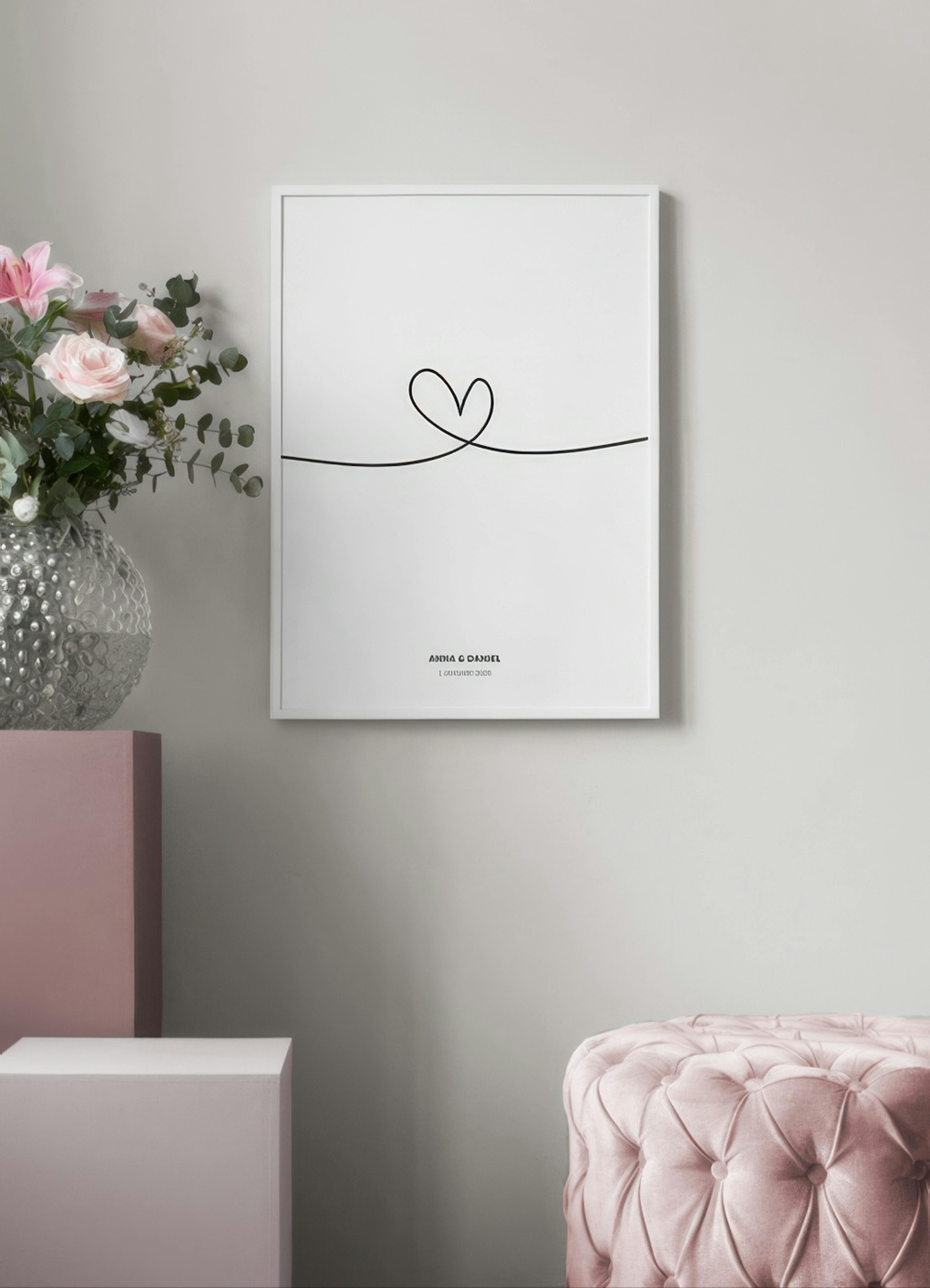 Linie Herz Personalisiert Poster thumbnail