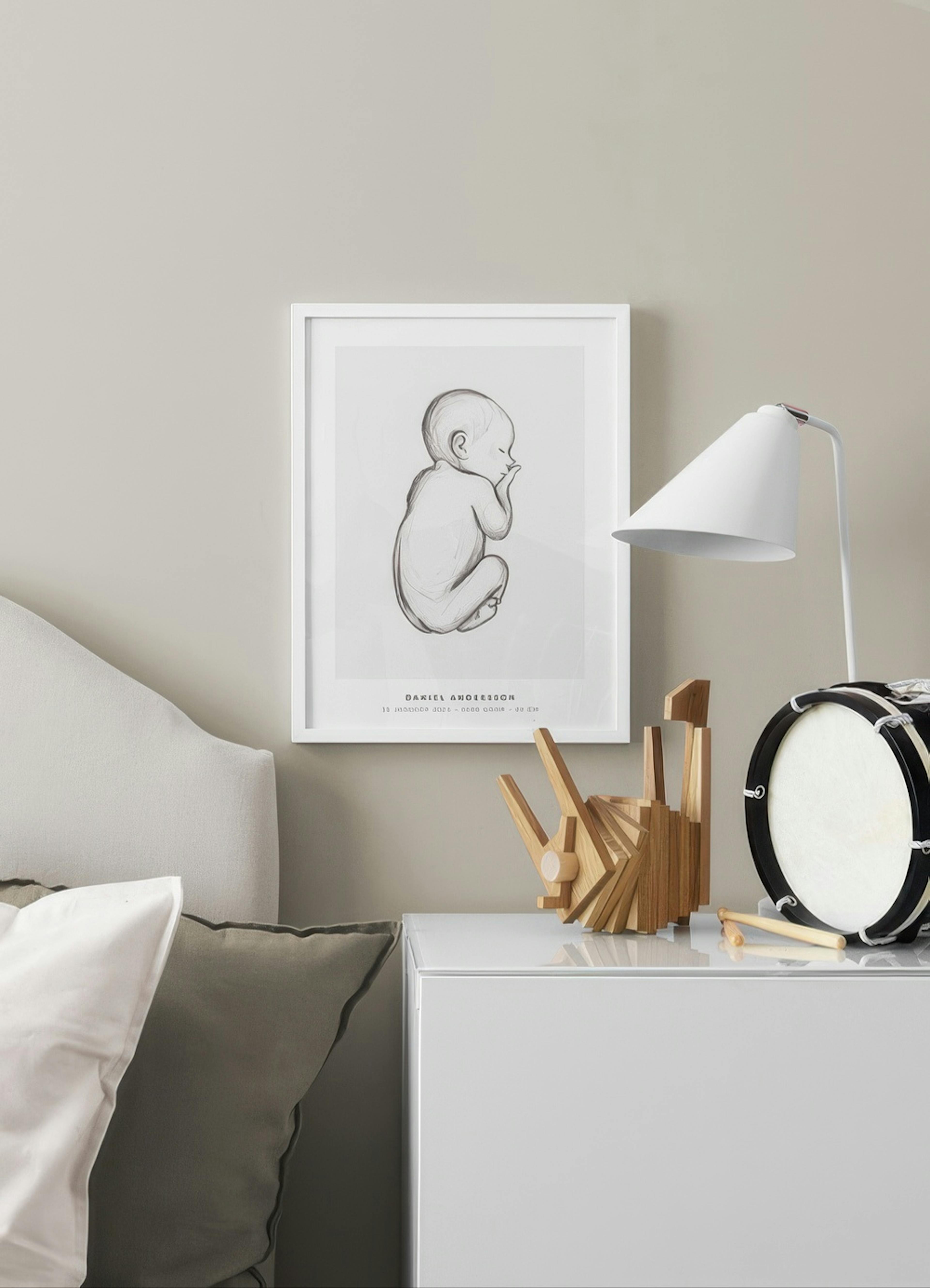 Sovende baby personlig plakat thumbnail