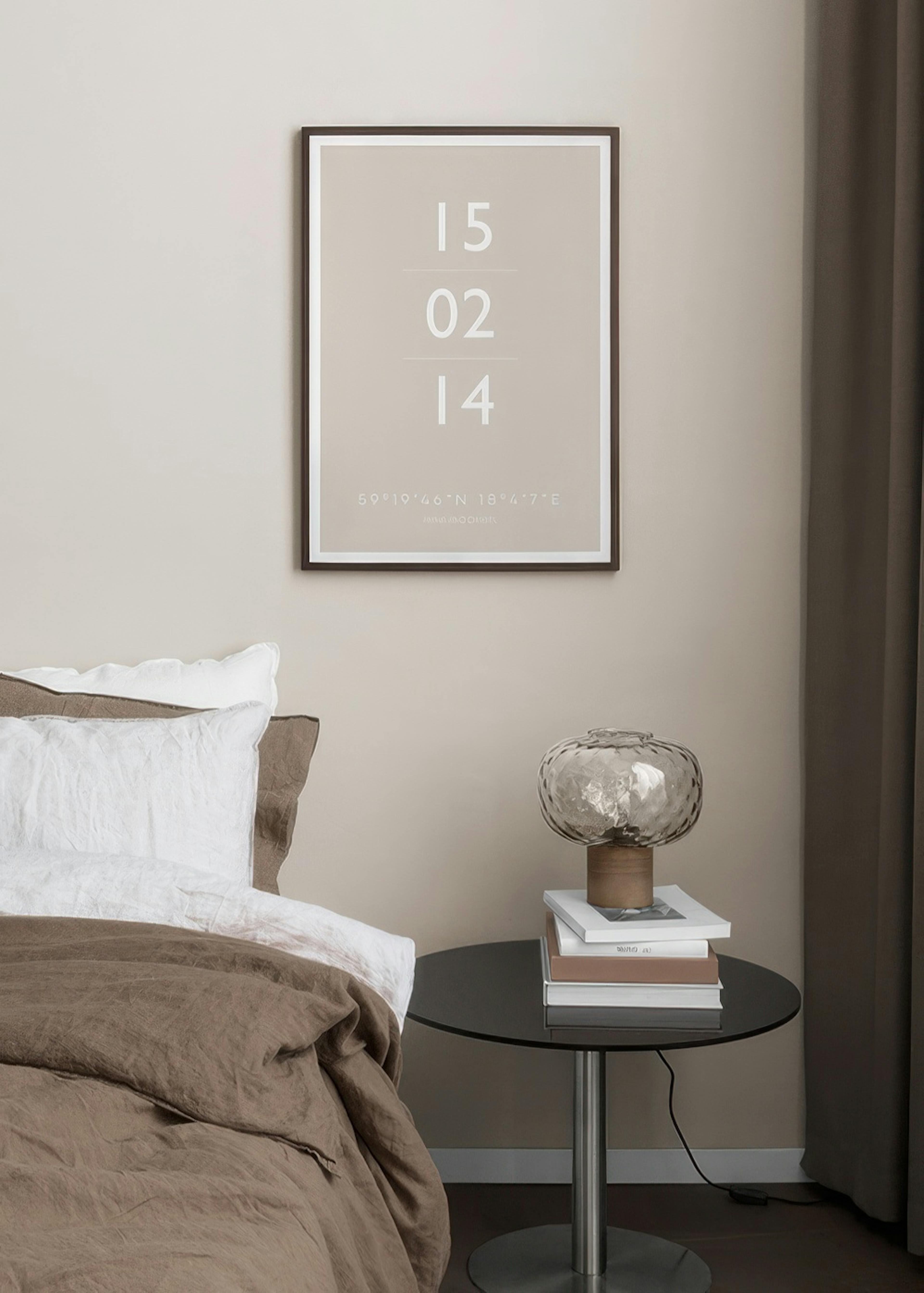 La Date Beige Poster Personnalisé thumbnail