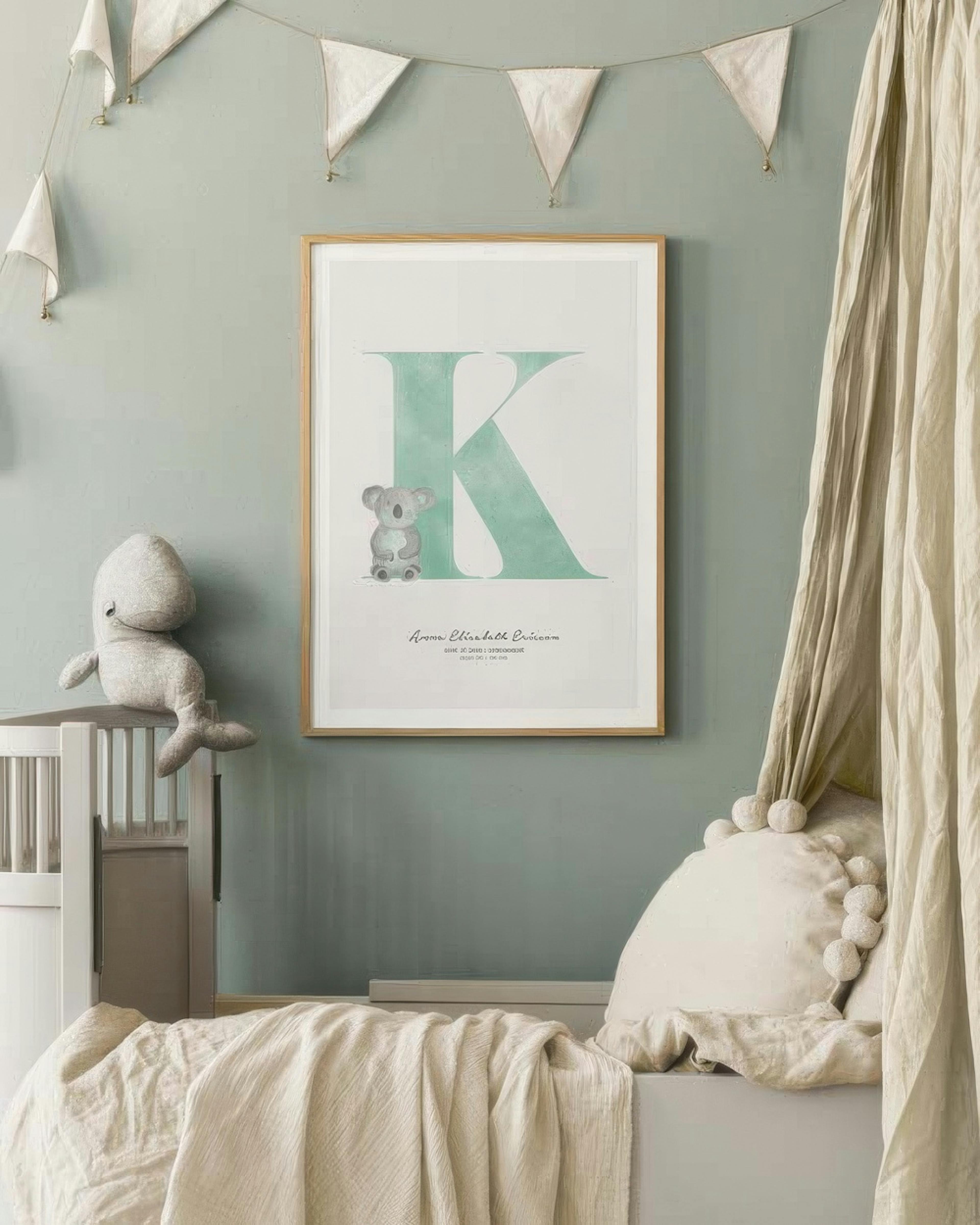 Lettre Enfant K Poster Personnalisé thumbnail