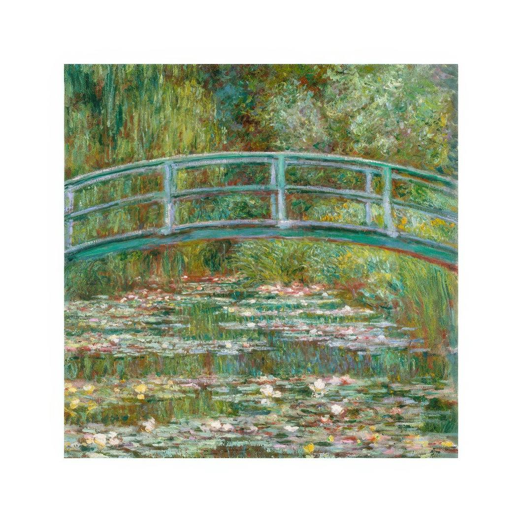 Monet - Bridge Over a Pond of Water Lilies Square Poster (50x50 cm) - Poster Store