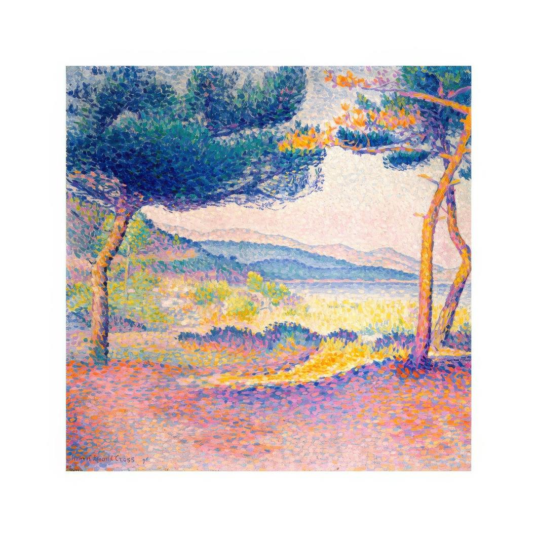 Henri-Edmond Cross - Pines Along the Shore Vierkante Print (50x50 cm) - Poster Store