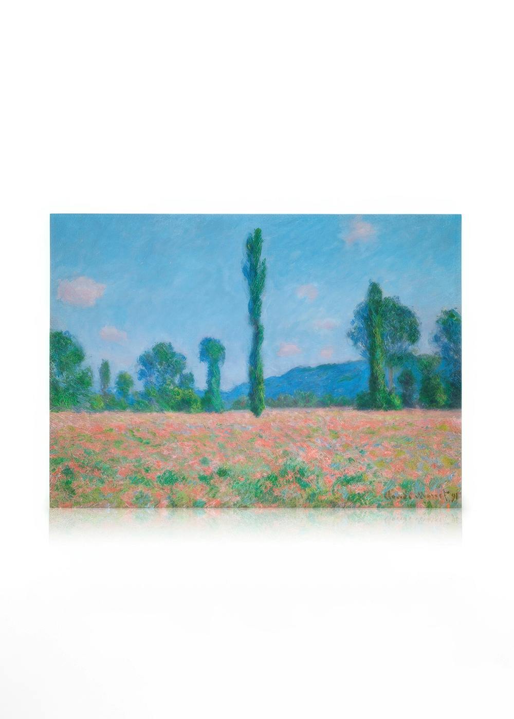 Canvas Prints - Monet - Poppy Field (Giverny) Canvas Print (30x40 cm - Oak Frame) - Poster Store