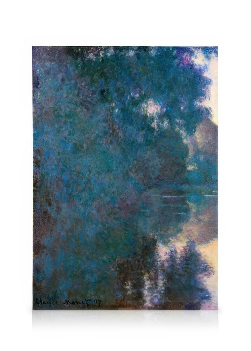 Canvas Prints - Monet - Morning on the Seine near Giverny Canvas Print (50x70 cm - Black Frame) - Poster Store