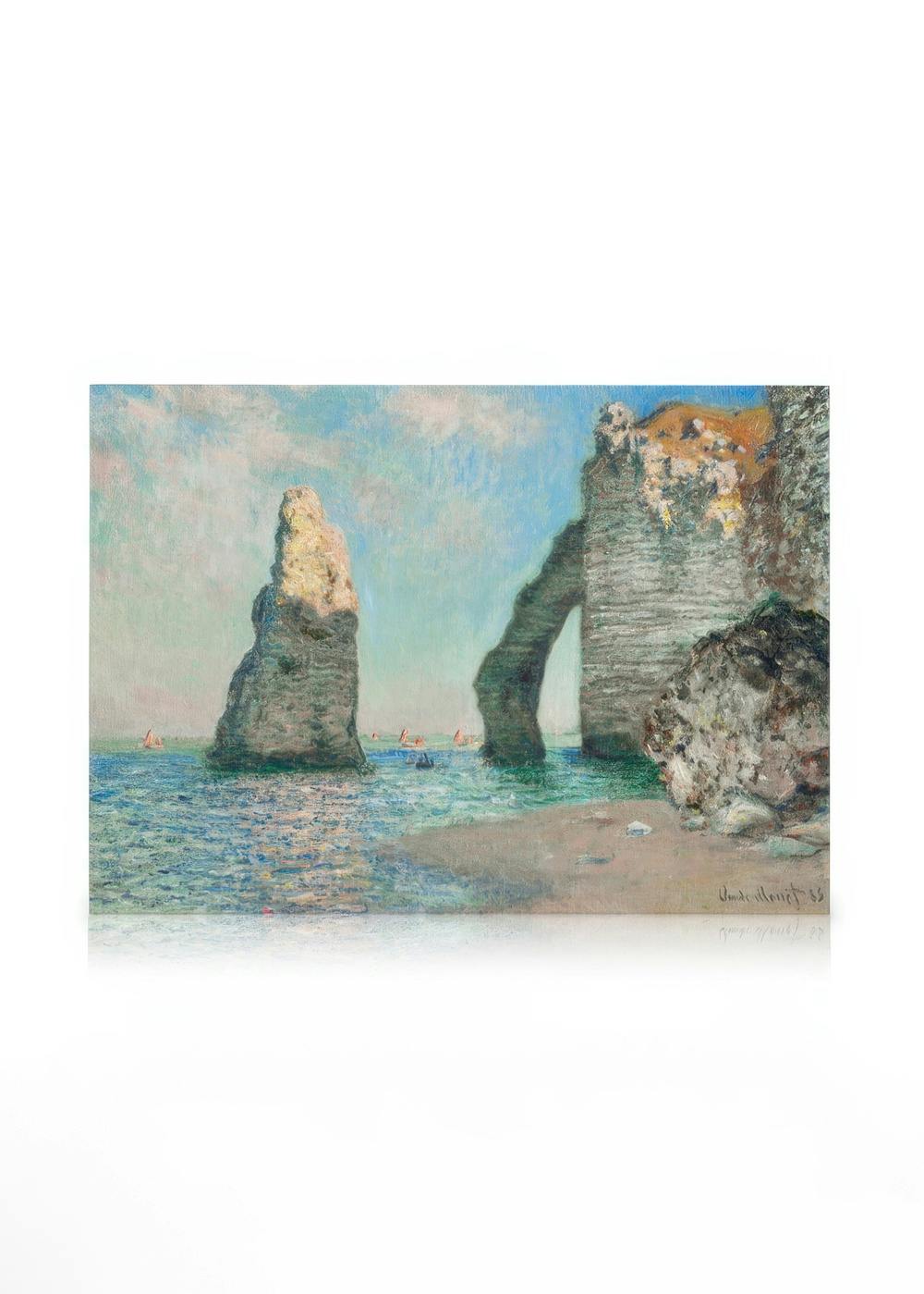 Canvas Prints - Monet - The Cliffs at Étretat Canvas Print (70x100 cm - Oak Frame) - Poster Store