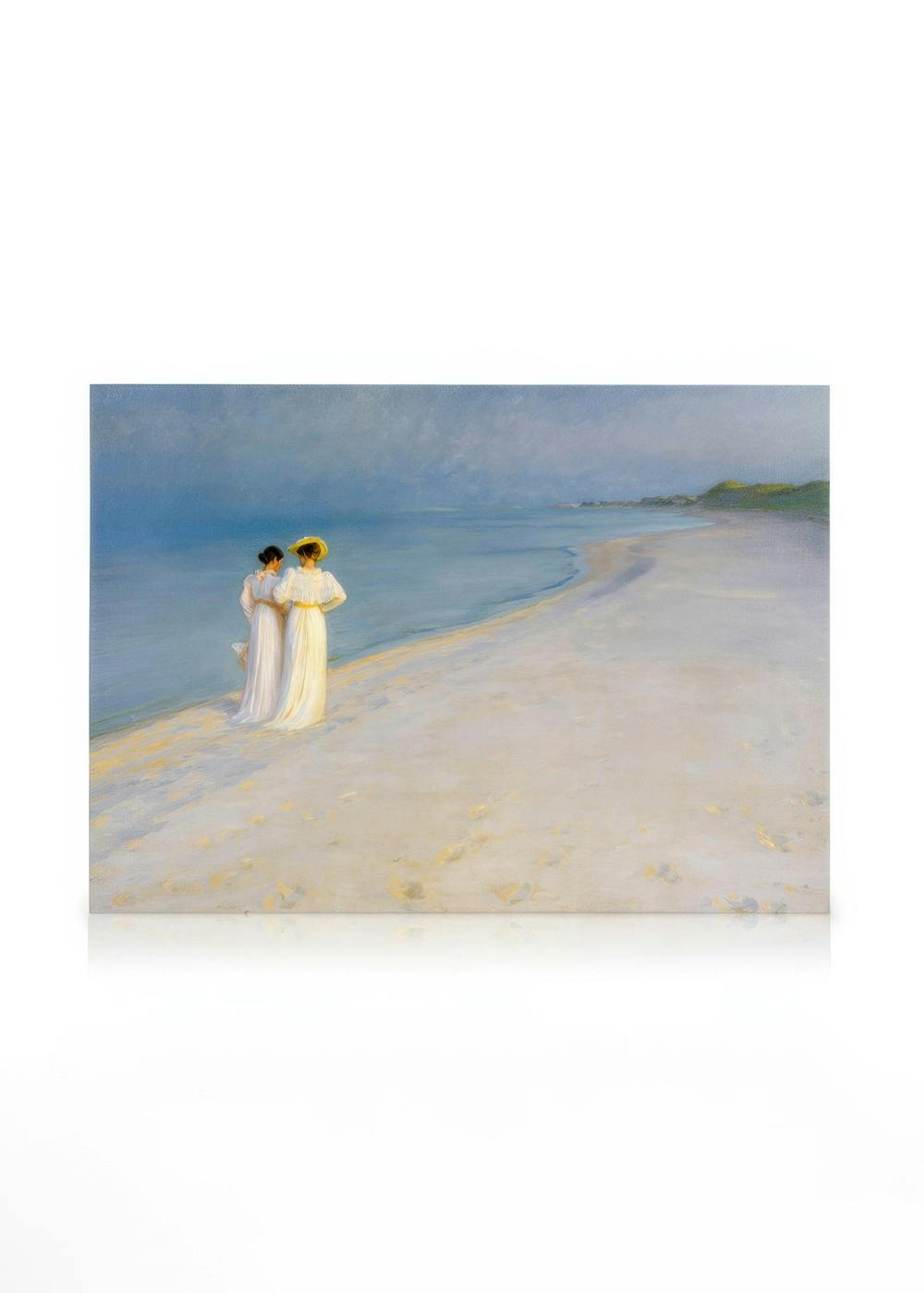 Canvas Prints - Krøyer - Summer Evening on Skagen's Southern Beach Canvas (50x70 cm - Oak Frame) - Poster Store