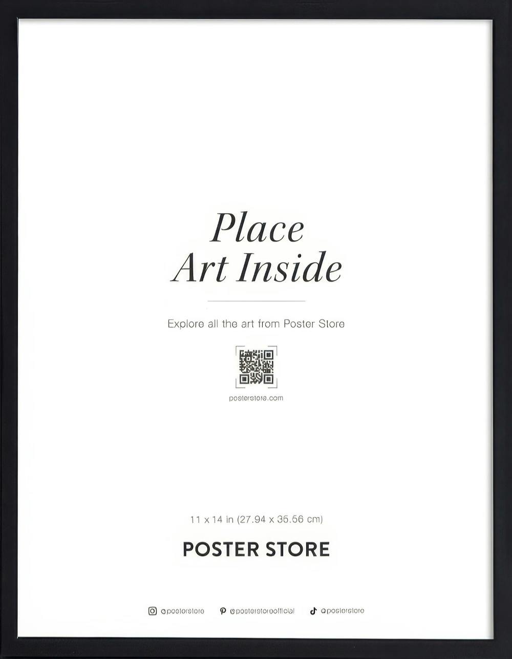 A poster with a white background and the text Place Art Inside in black, surrounded by a black frame.