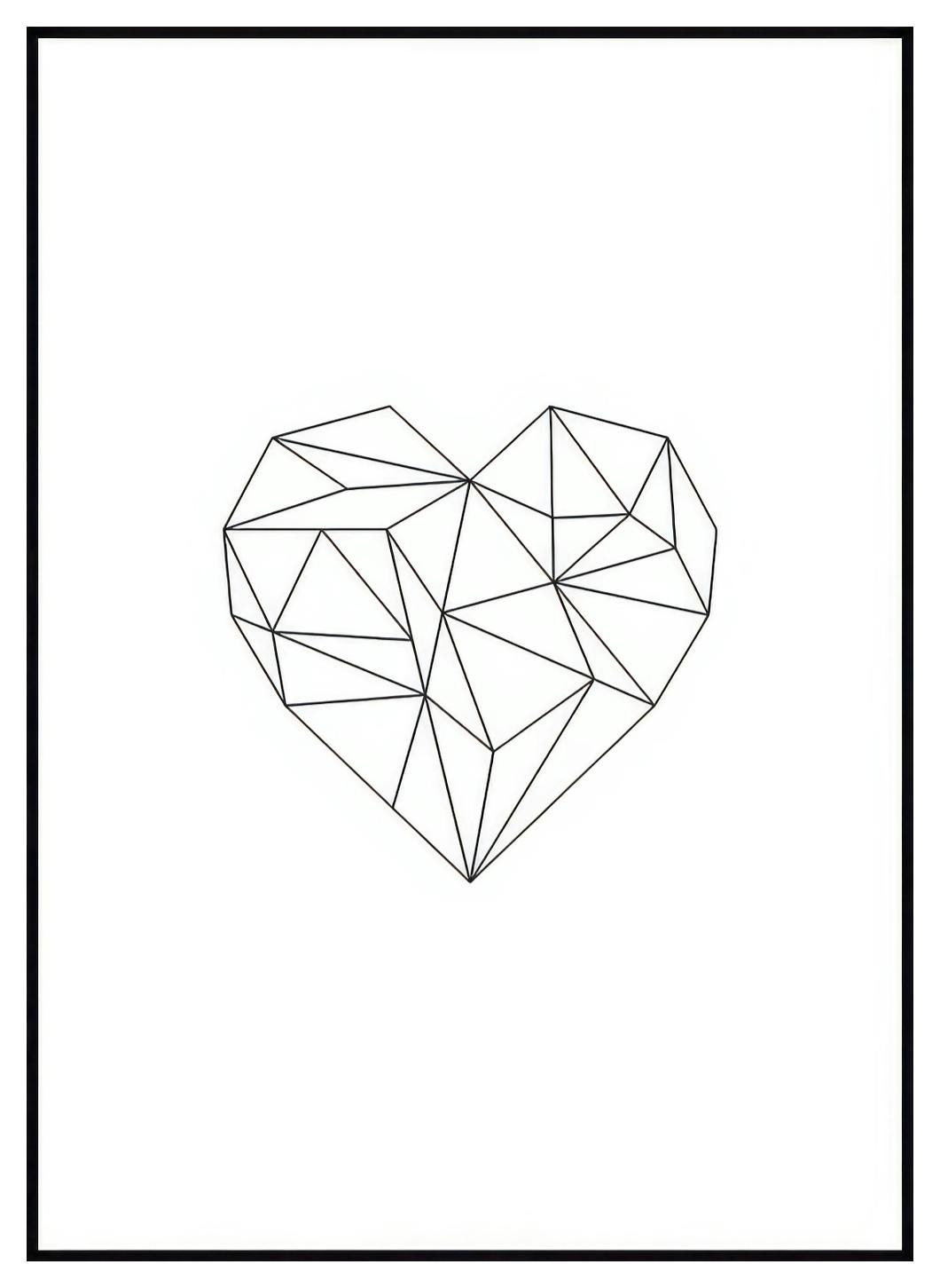 Geometrisch hart Poster (13x18 cm) - Poster Store