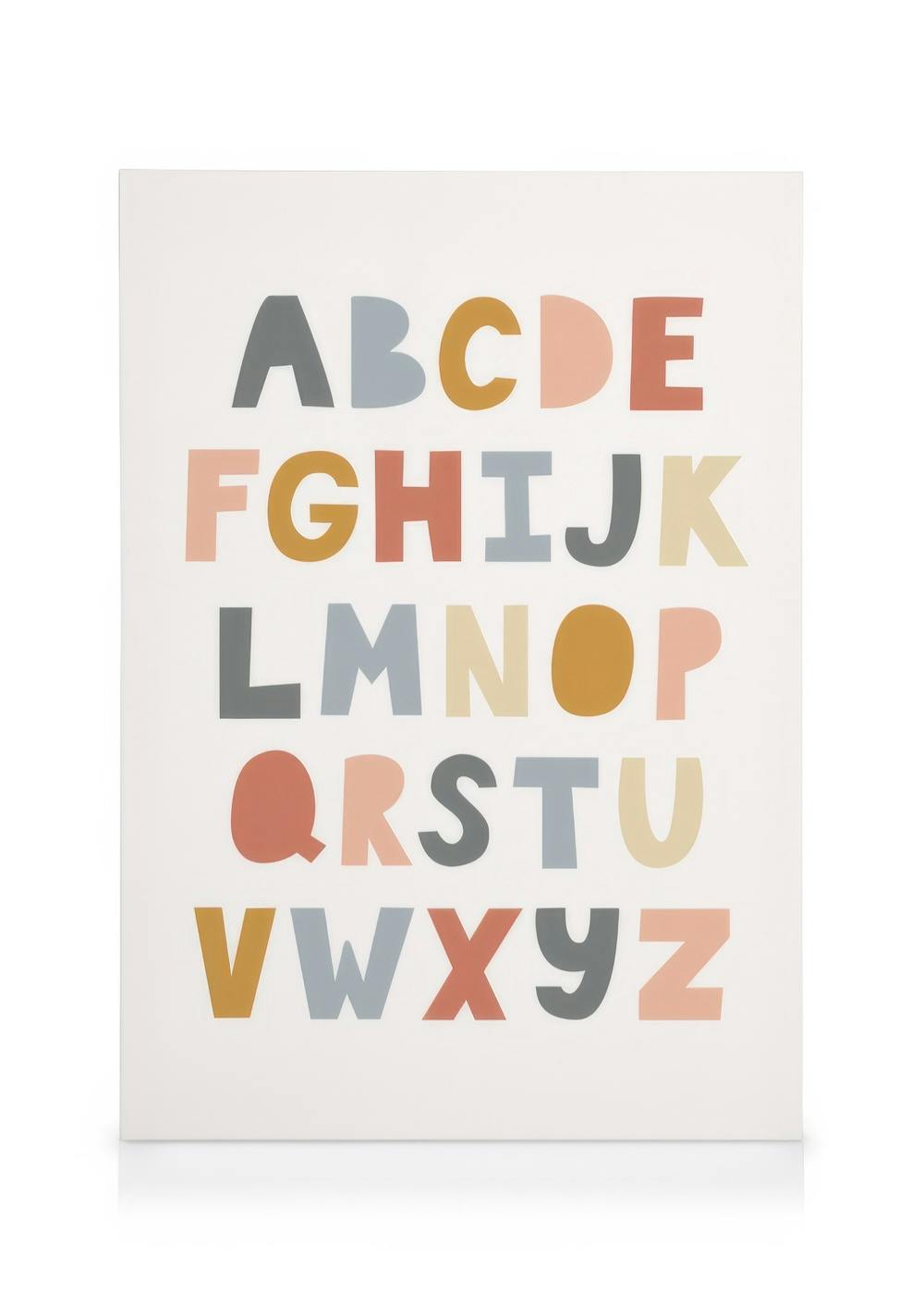 Alfabet Canvas (50x70 cm - Fotolijst Eiken) - Poster Store