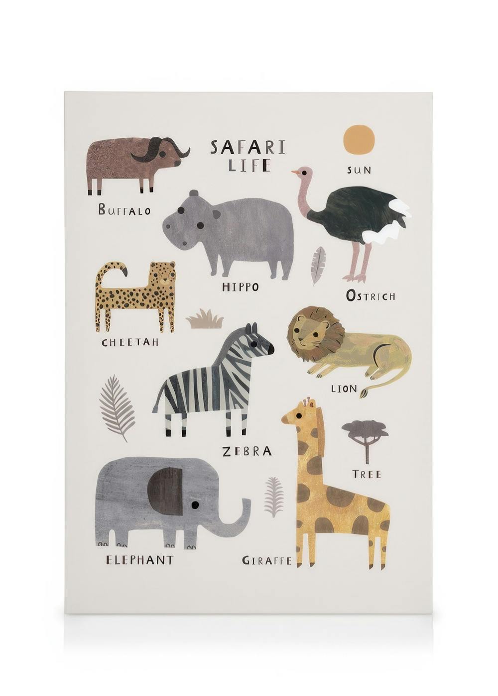 Safari leven Canvas (30x40 cm - Fotolijst Eiken) - Poster Store