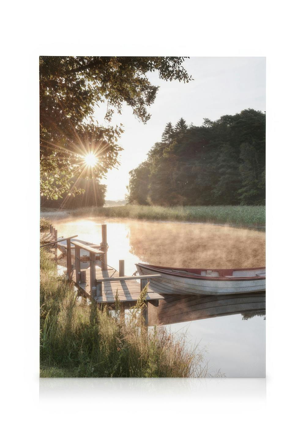 Zonsopgang bij de Pier-canvas (30x40 cm - Fotolijst Zwart) - Poster Store