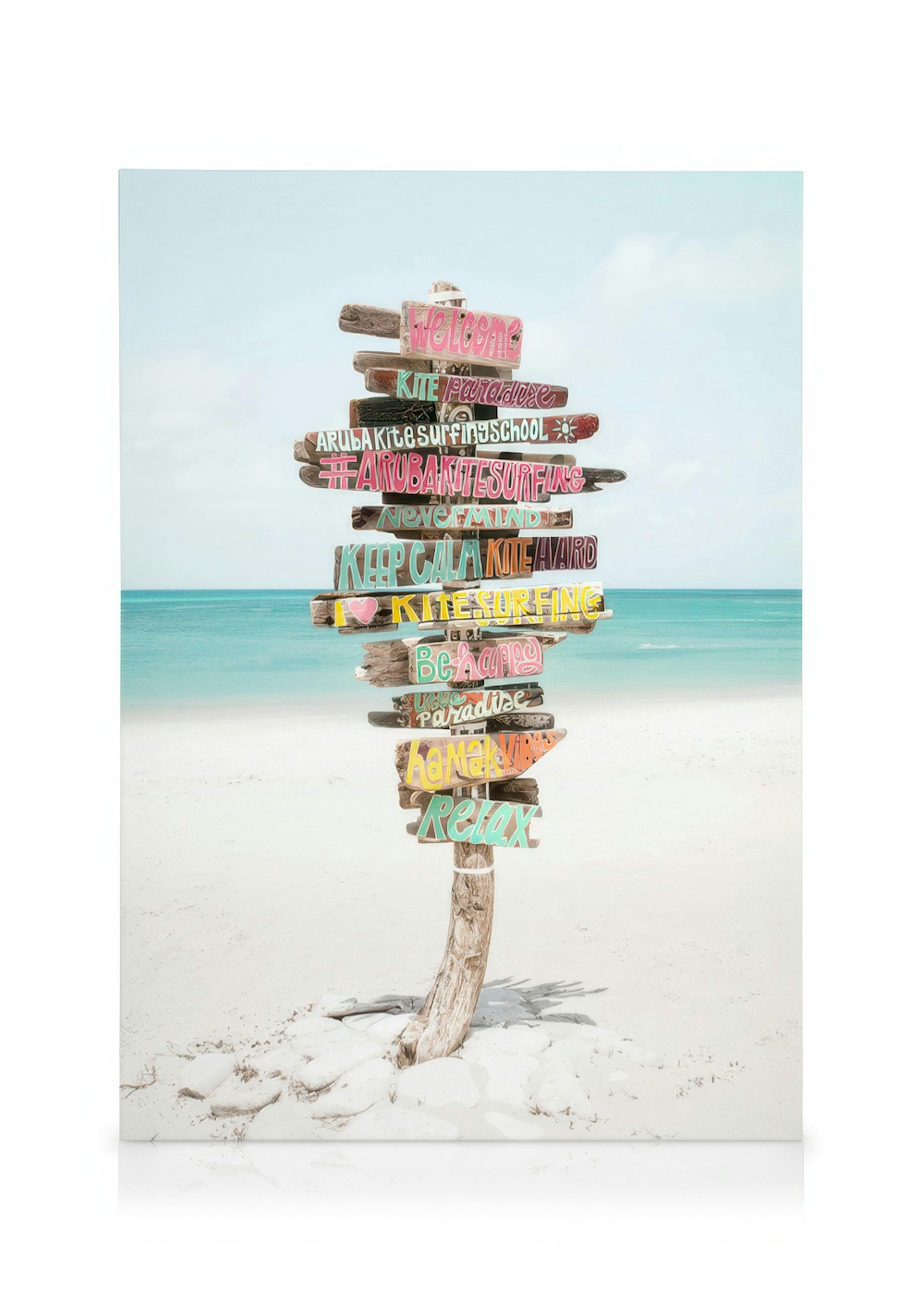 Sign on the Beach Canvas print 0
