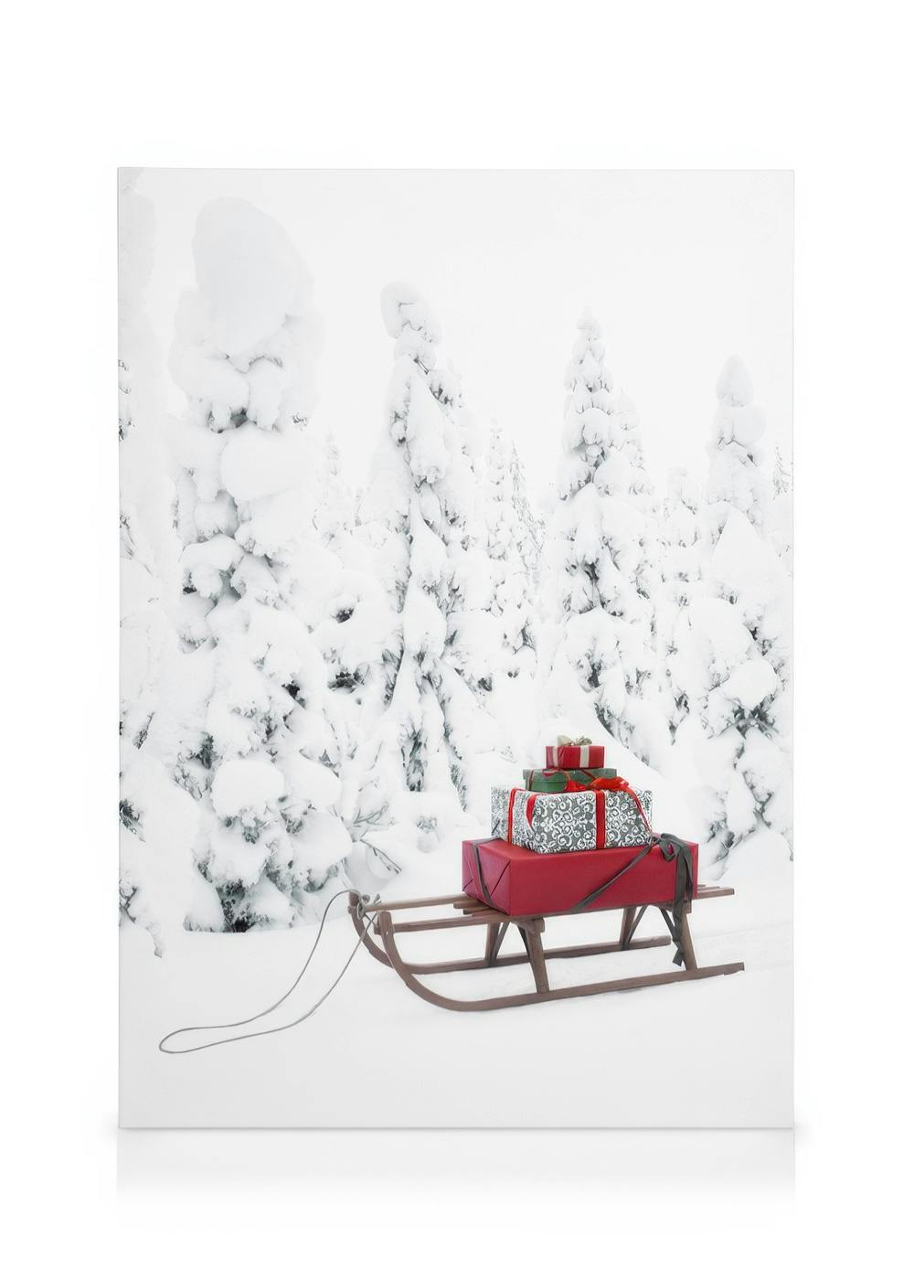 Canvas Prints - Christmas Sleigh Canvas print (30x40 cm - Oak Frame) - Poster Store