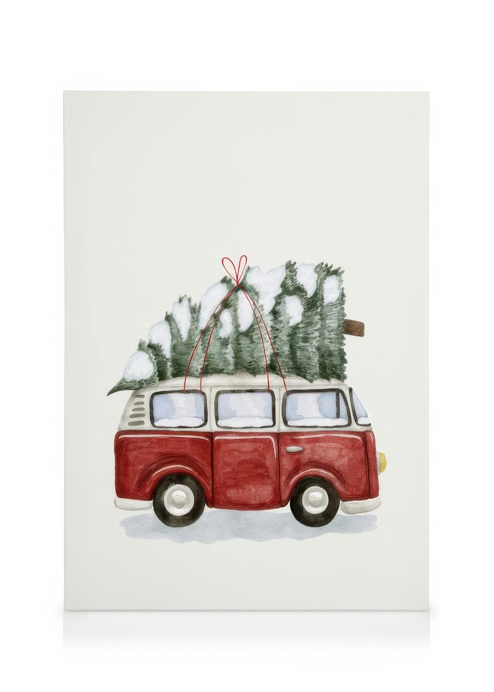 Winter Van Canvas (50x70 cm - Fotolijst Eiken) - Poster Store