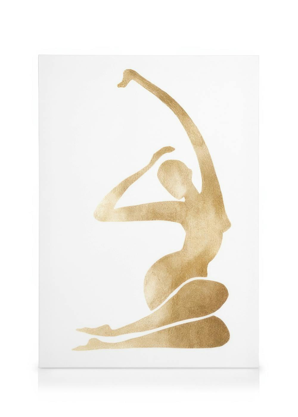 Silhouette Dorée Toile (50x70 cm - Cadre noir) - Poster Store