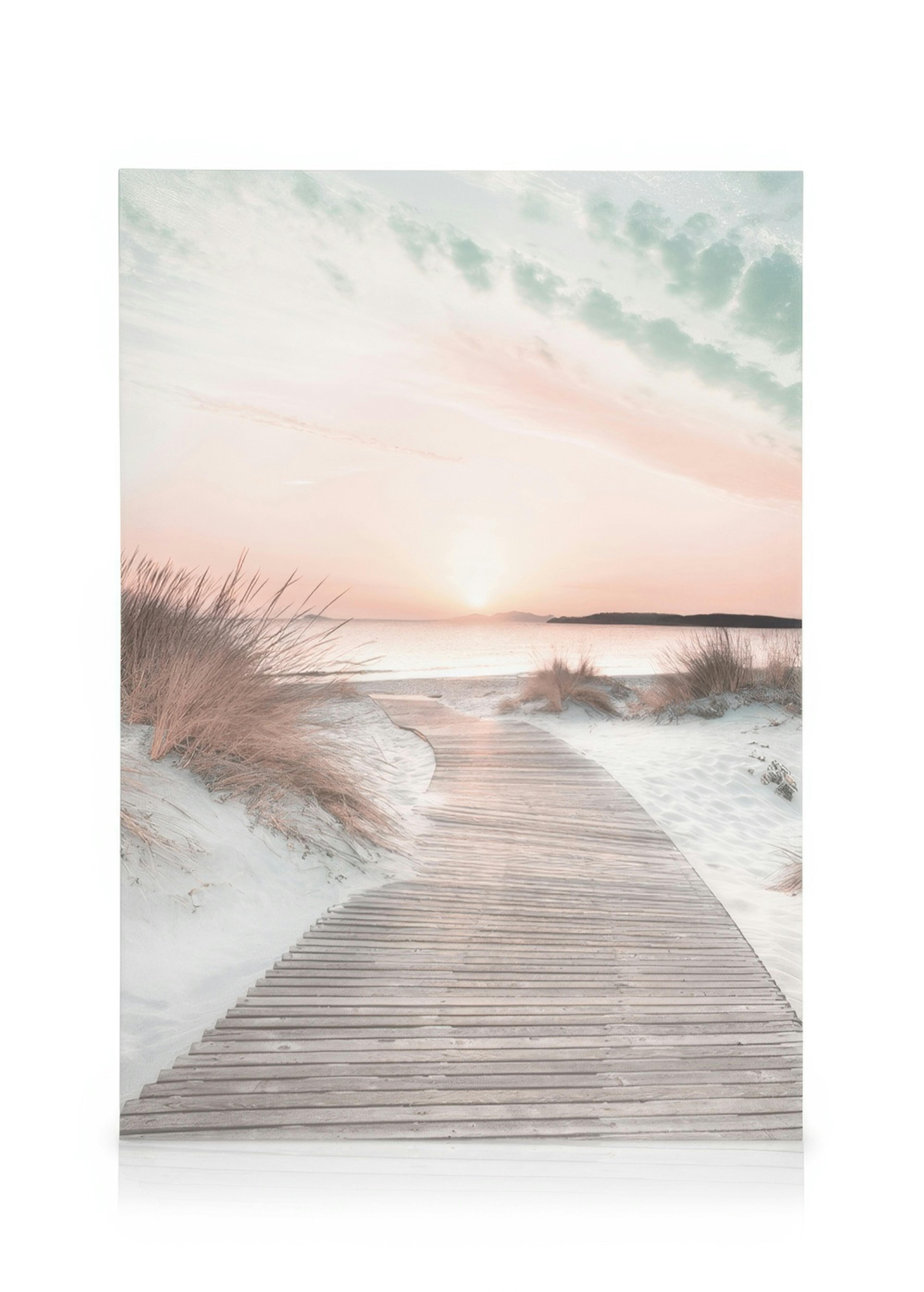 Sonnenuntergang am Strandweg Leinwand 0