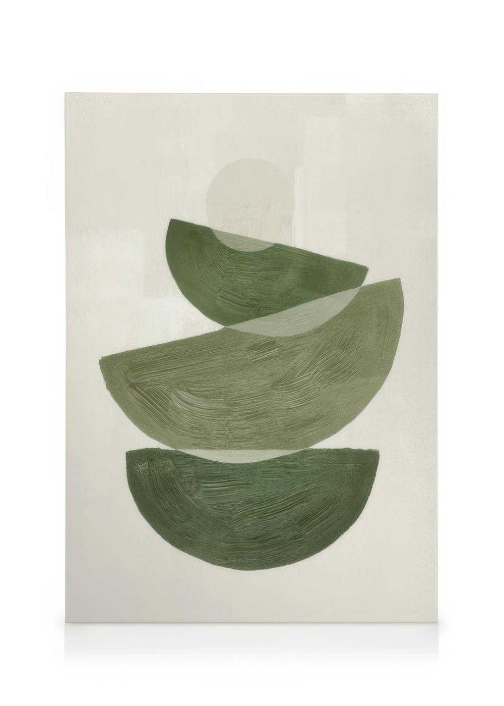 Grüne grafische Formen No2 leinwand (30x40 cm) - Poster Store