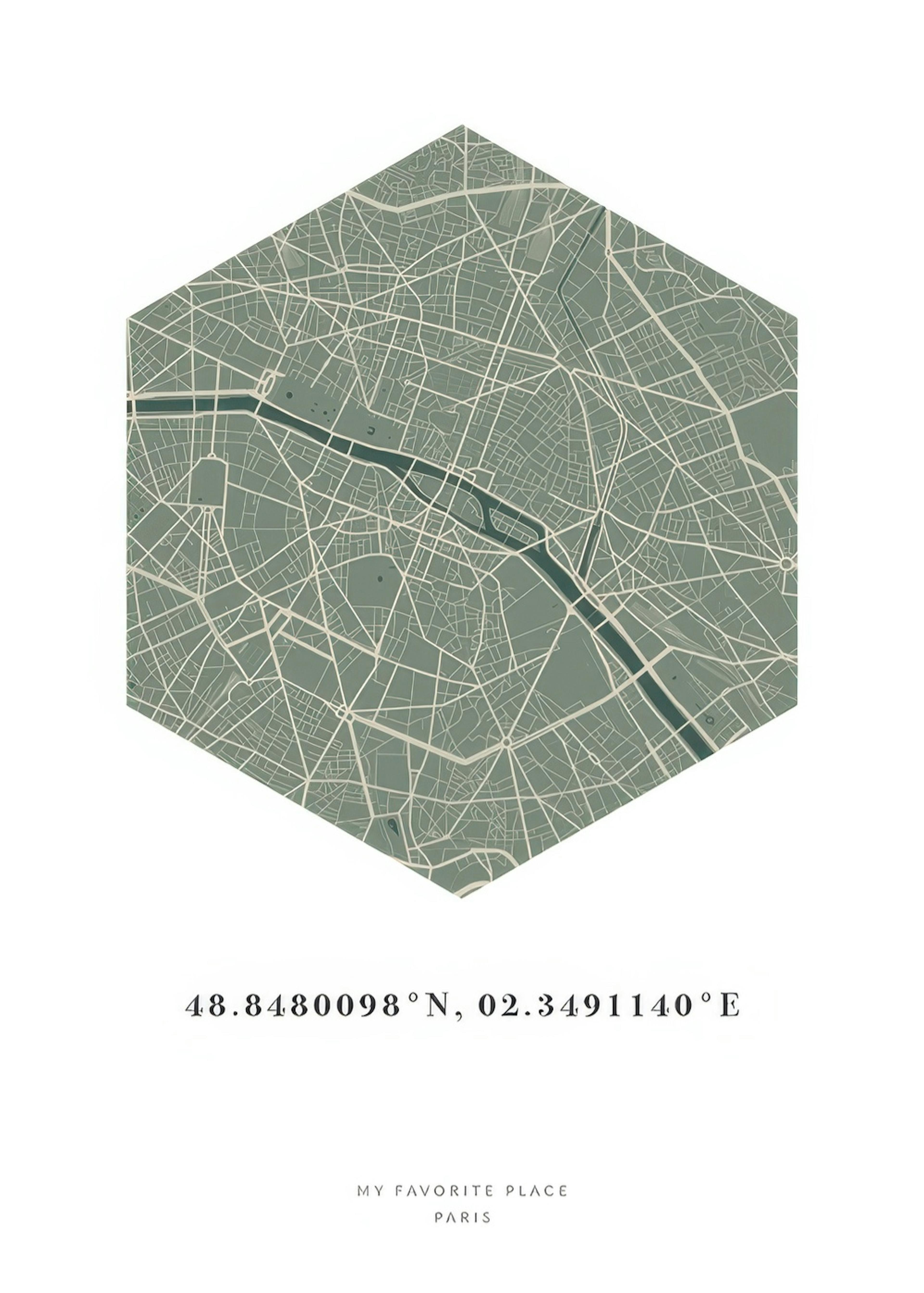 Hexagon Map Moss Personal Poster thumbnail