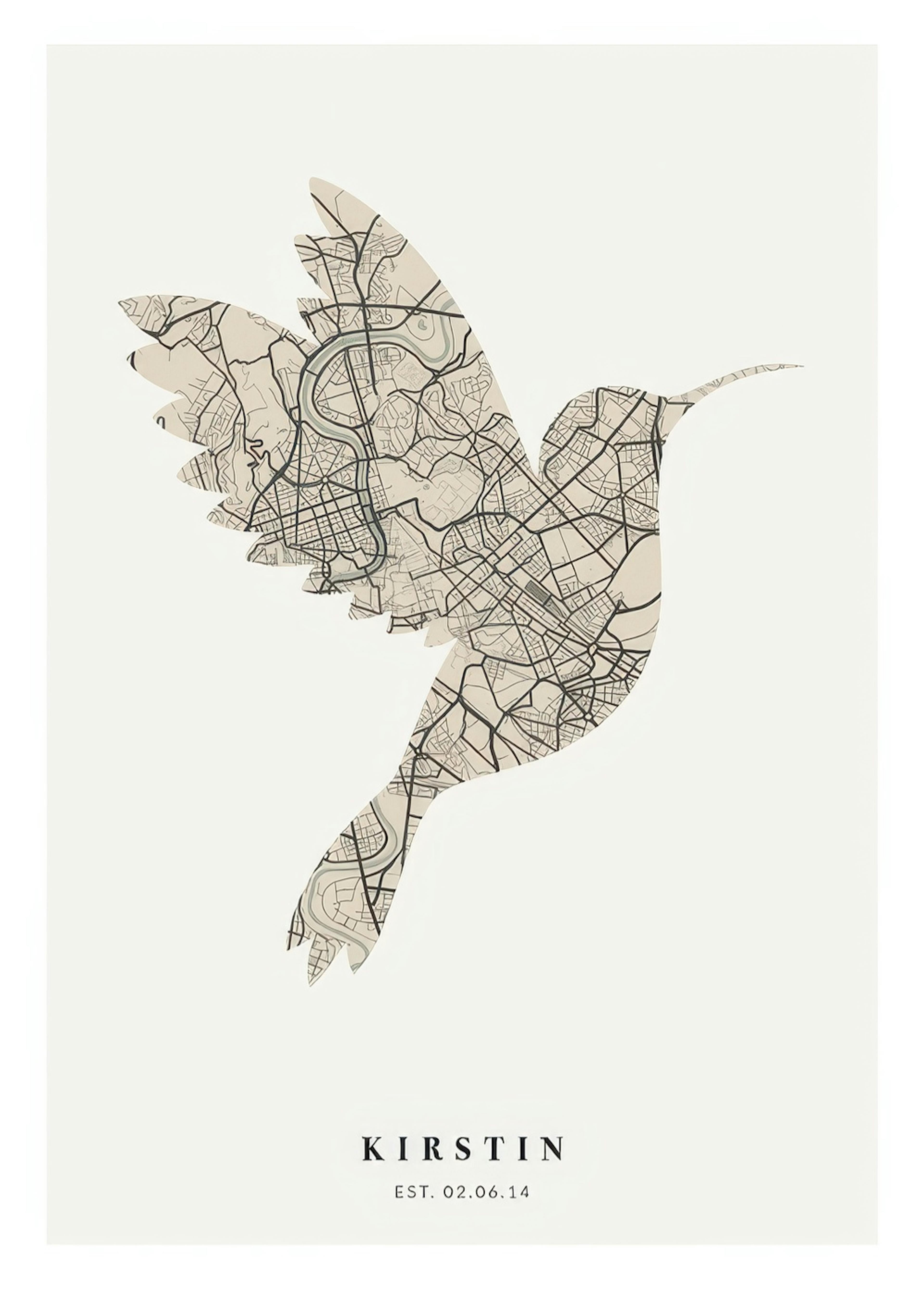 Carte Oiseau Verte Vintage Poster Personnalisé thumbnail