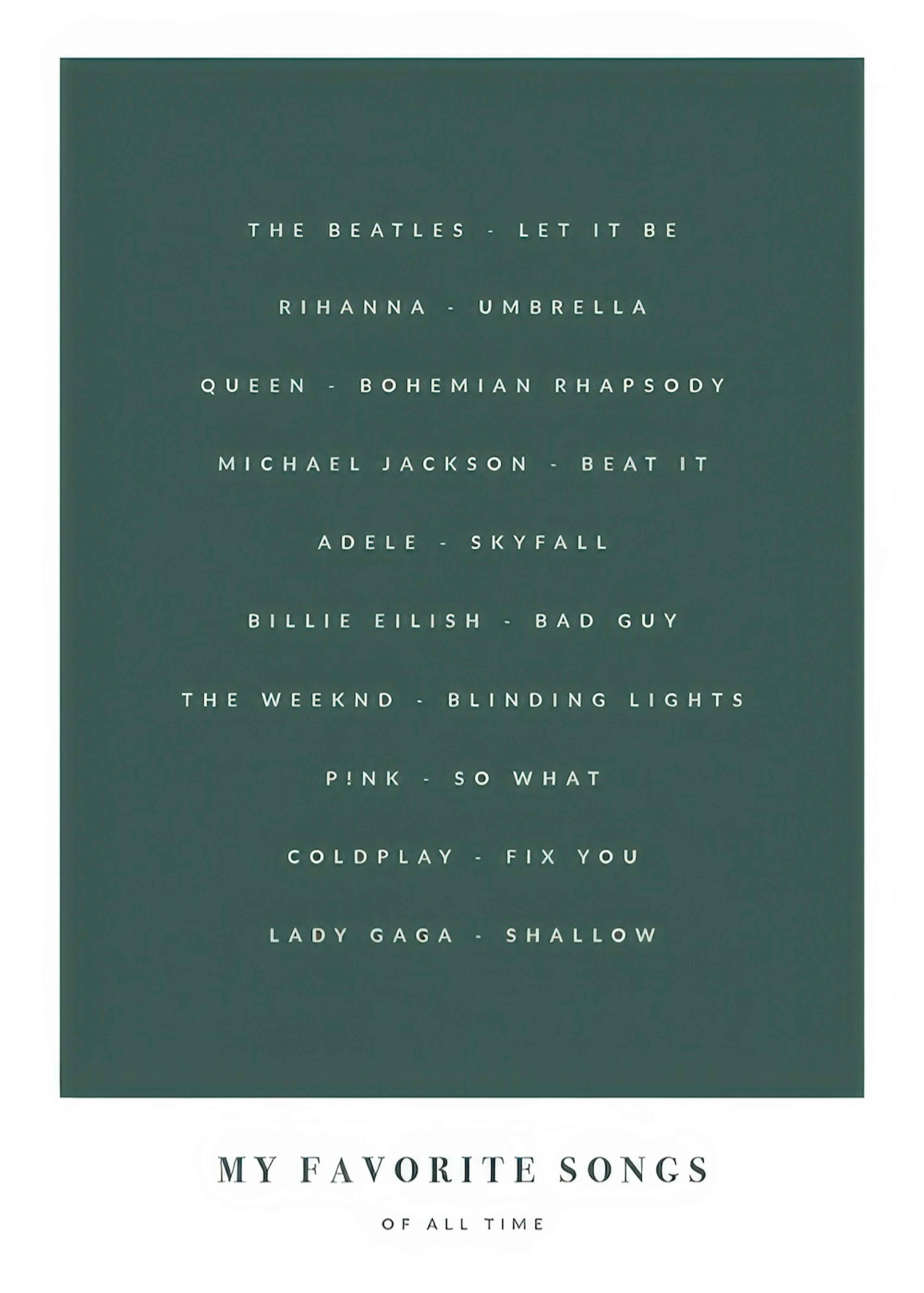 My Favorite Songs Green Personal Poster thumbnail