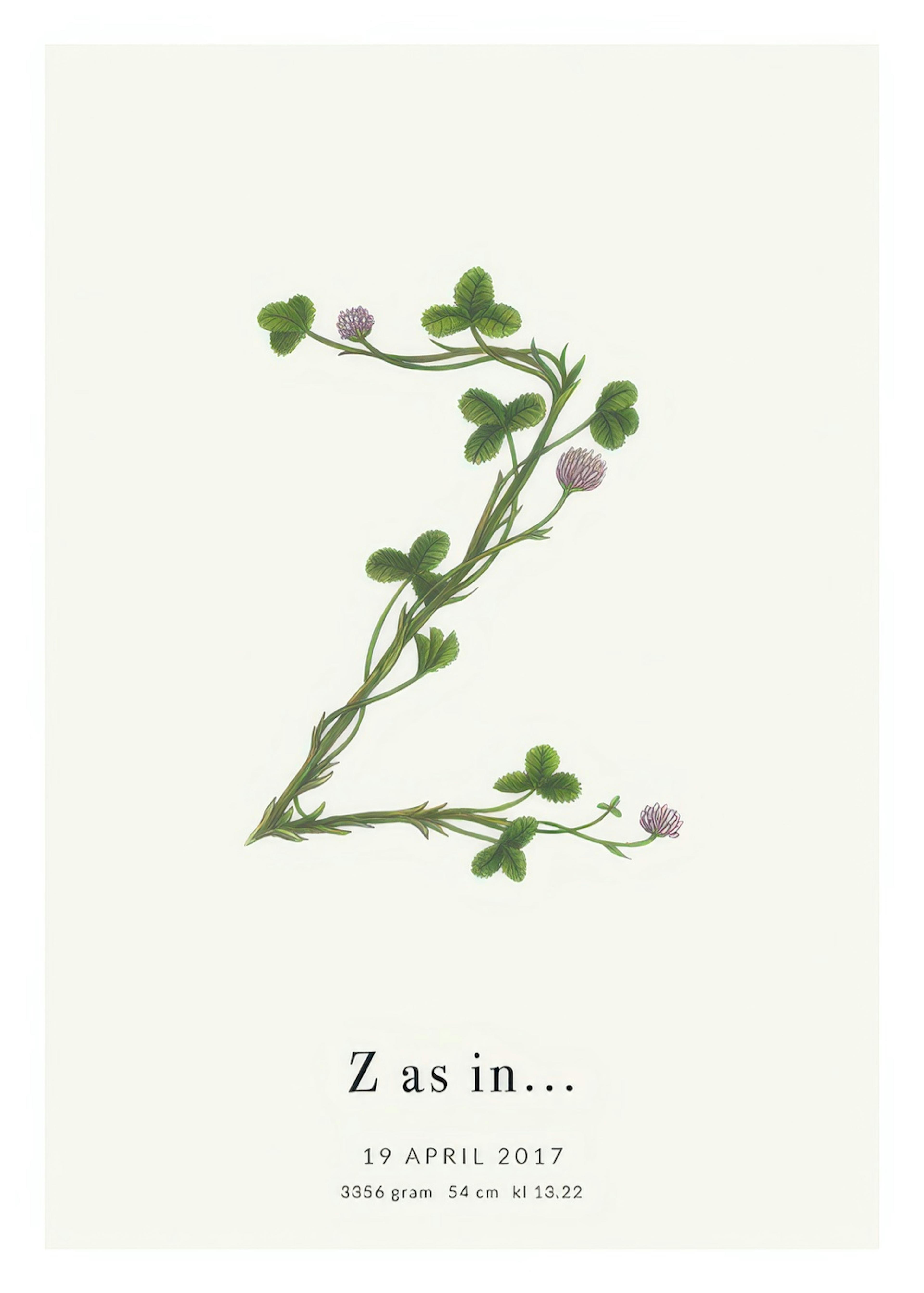 Lettera Botanica Z poster personalizzato thumbnail