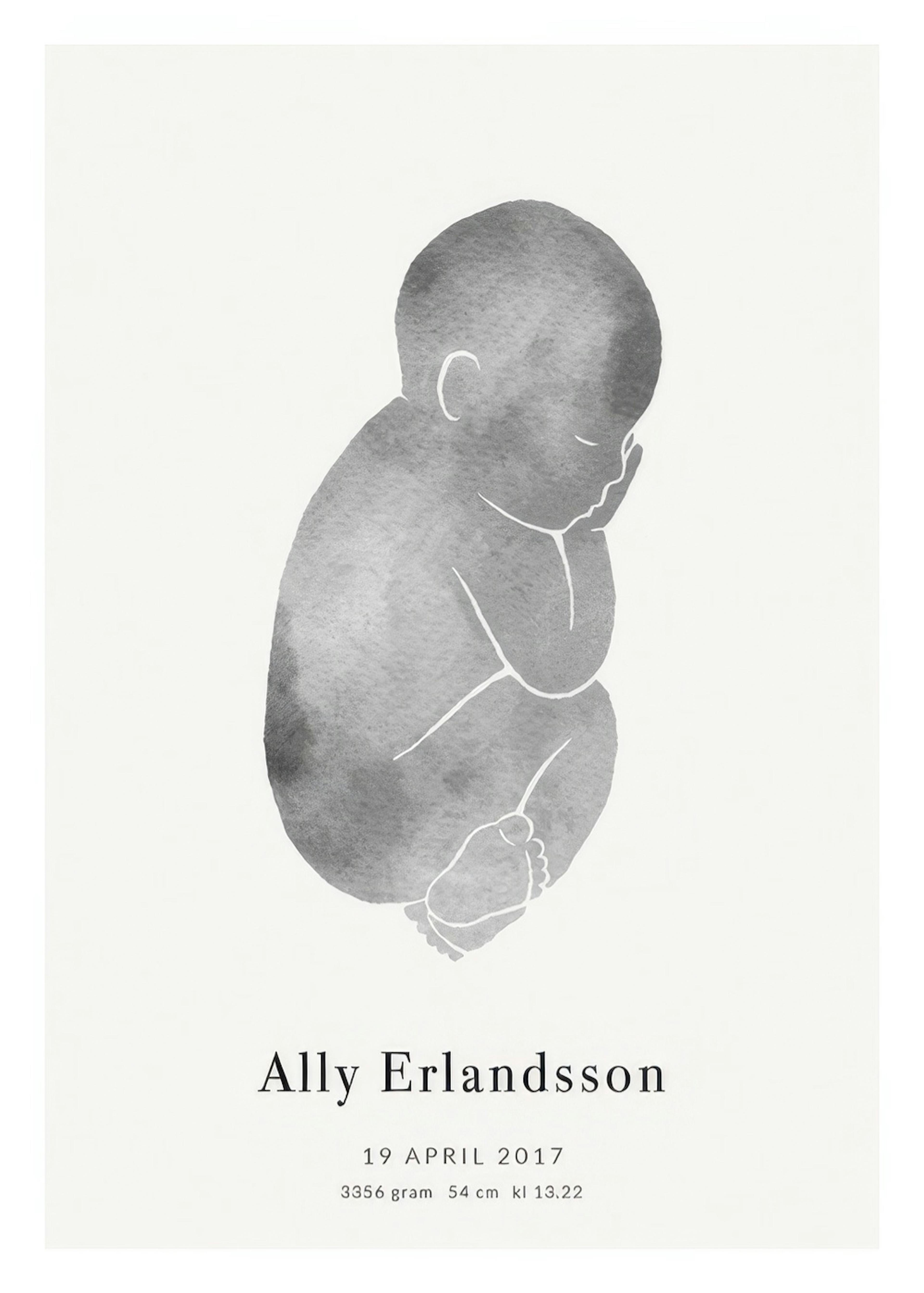 Baby Grau Personalisiert Poster thumbnail