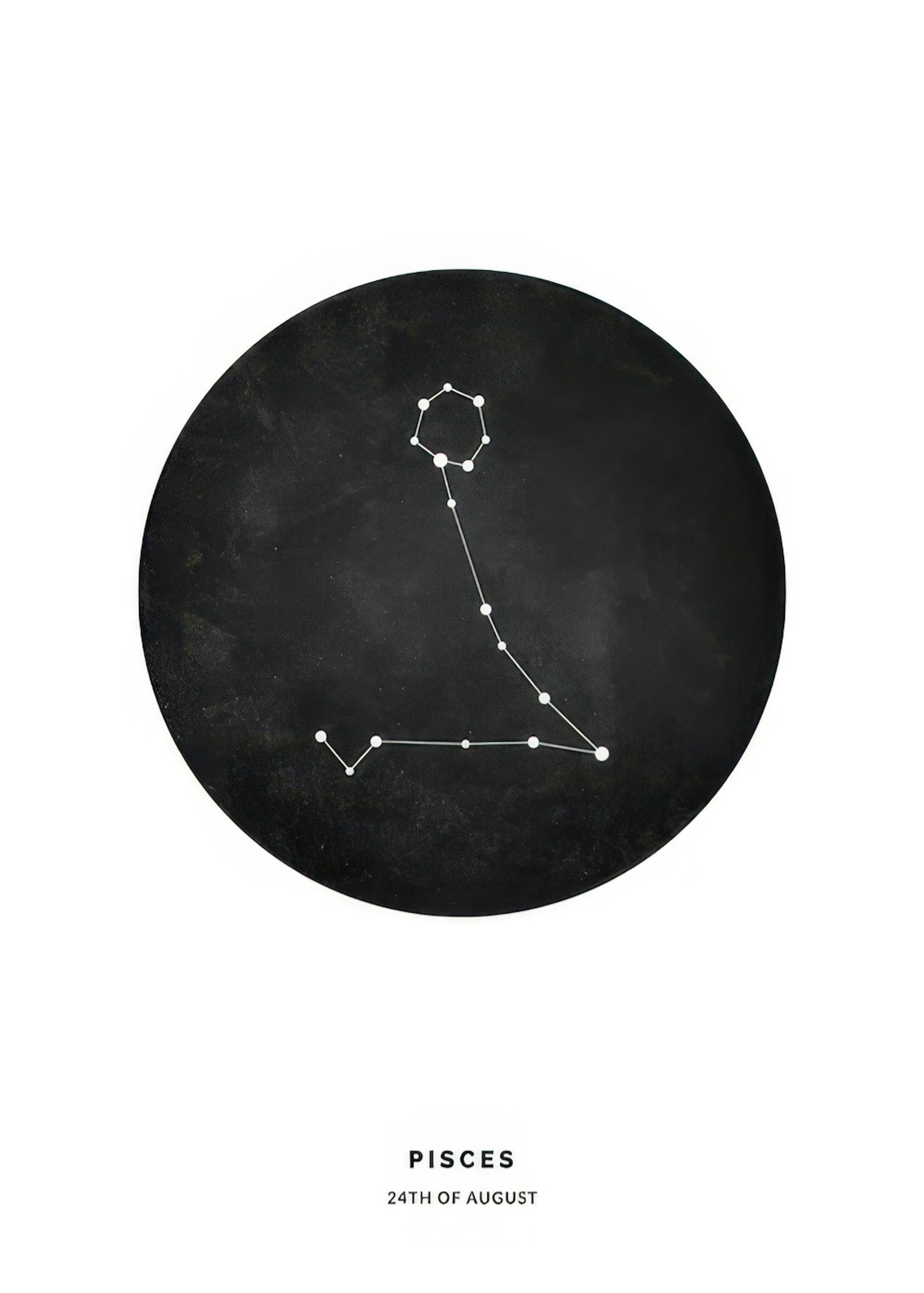 Znak zodiaku czarny Ryby Plakat Personalizowany thumbnail