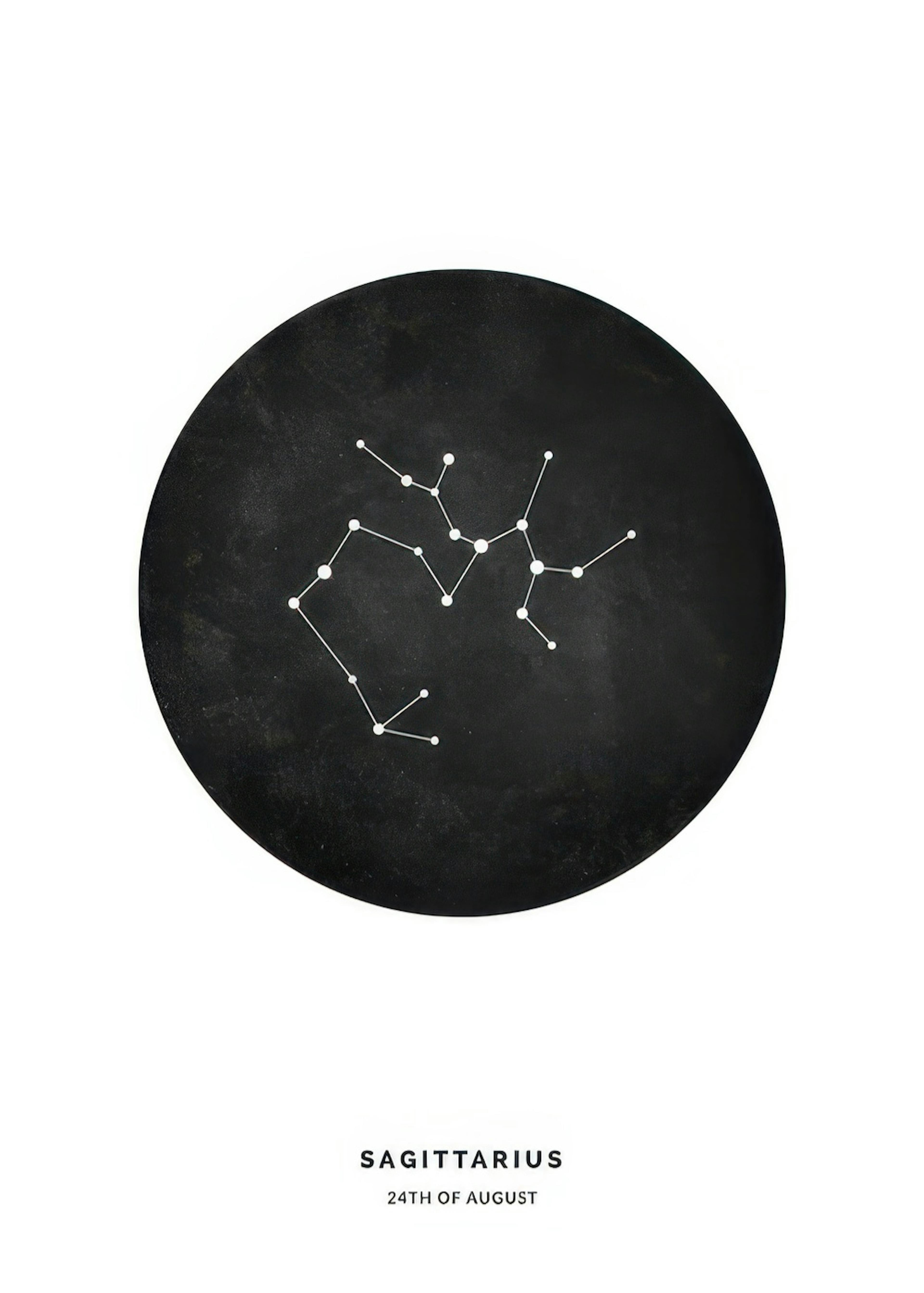 Segno zodiacale Sagittario nero poster personalizzato thumbnail