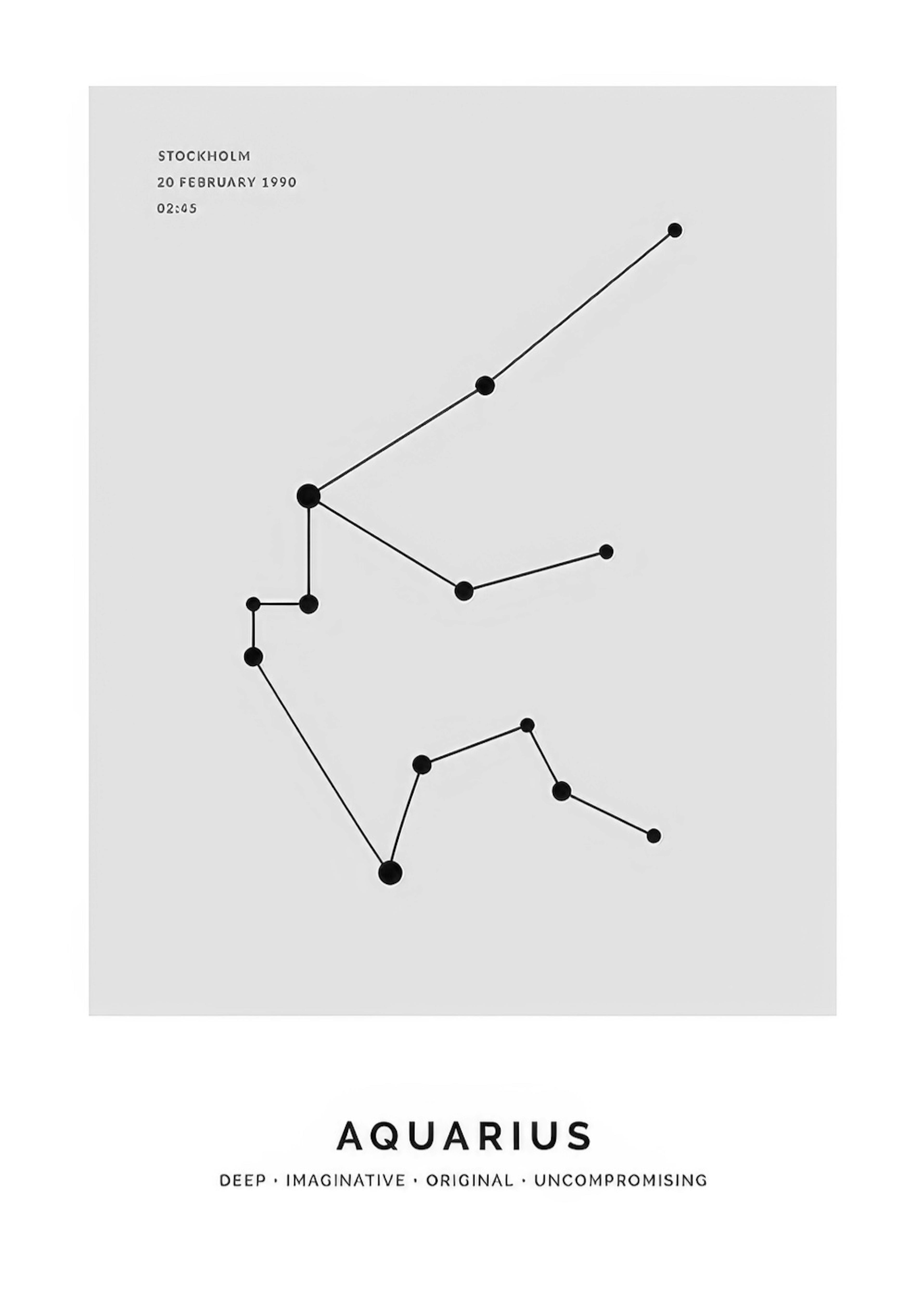 Constellation Gris Verseau Poster Personnalisé thumbnail