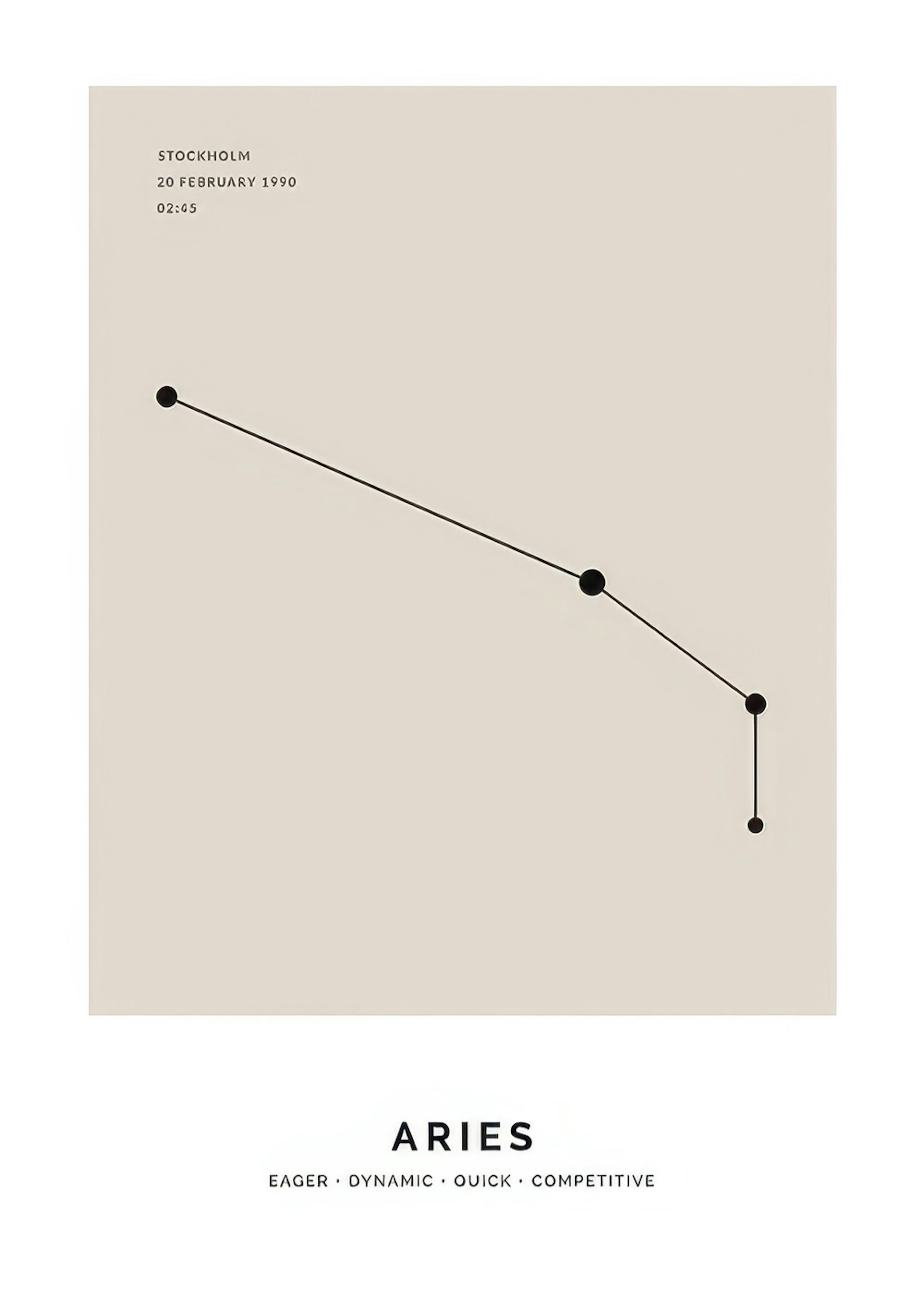 Constellation Beige Bélier Poster Personnalisé thumbnail