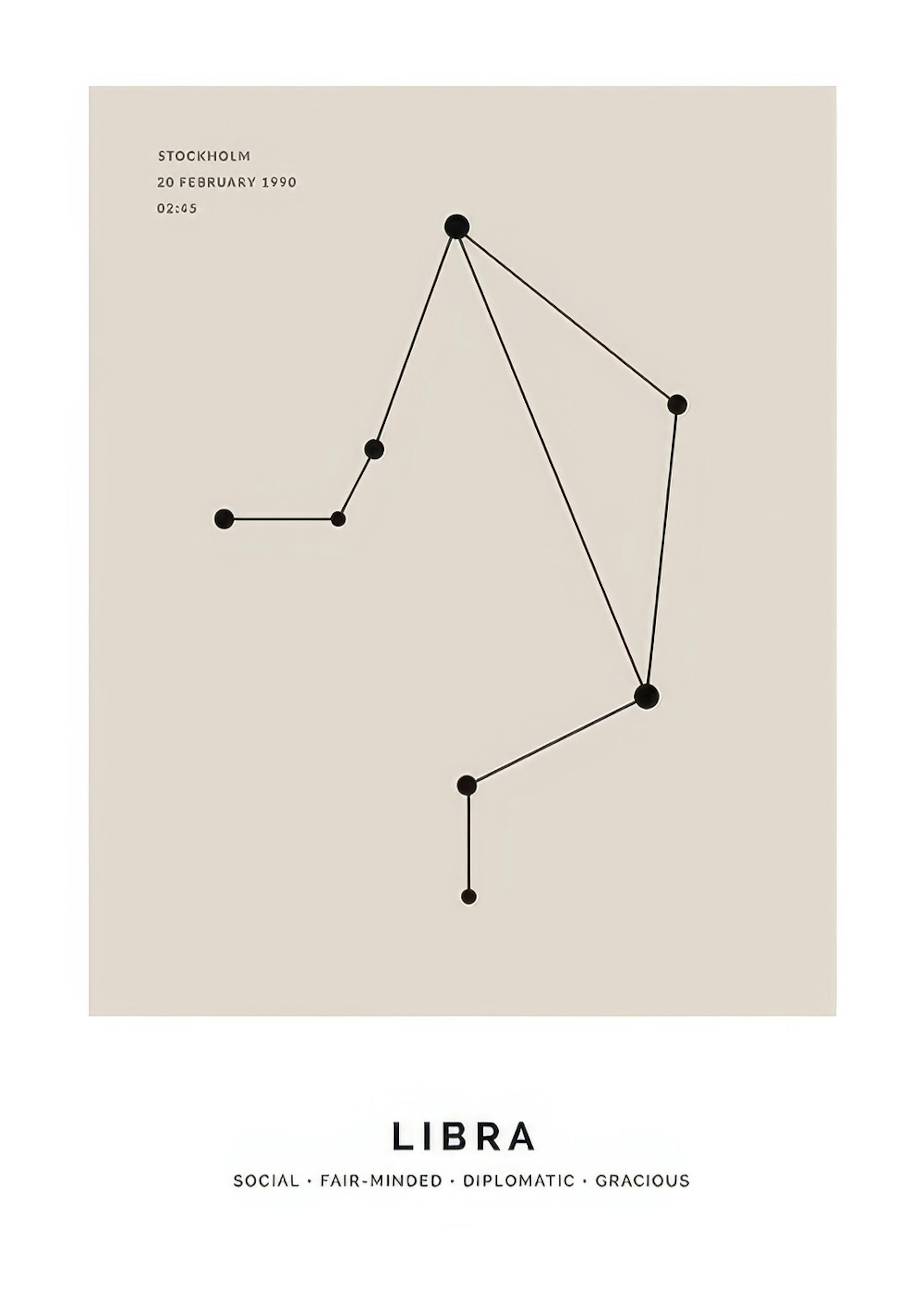 Constellation Beige Balance Poster Personnalisé thumbnail