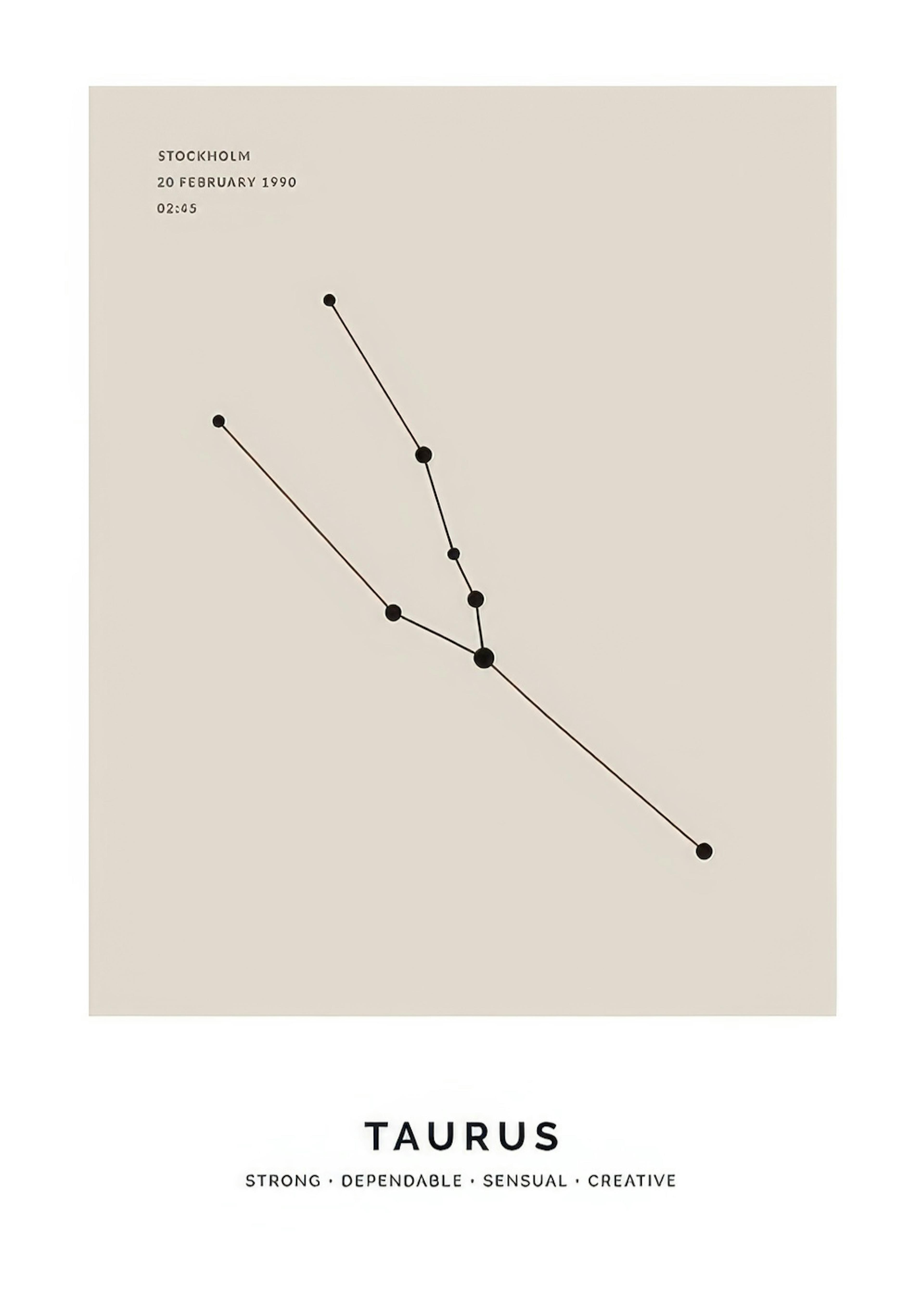Konstellation Beige Stier Personalisiert Poster thumbnail