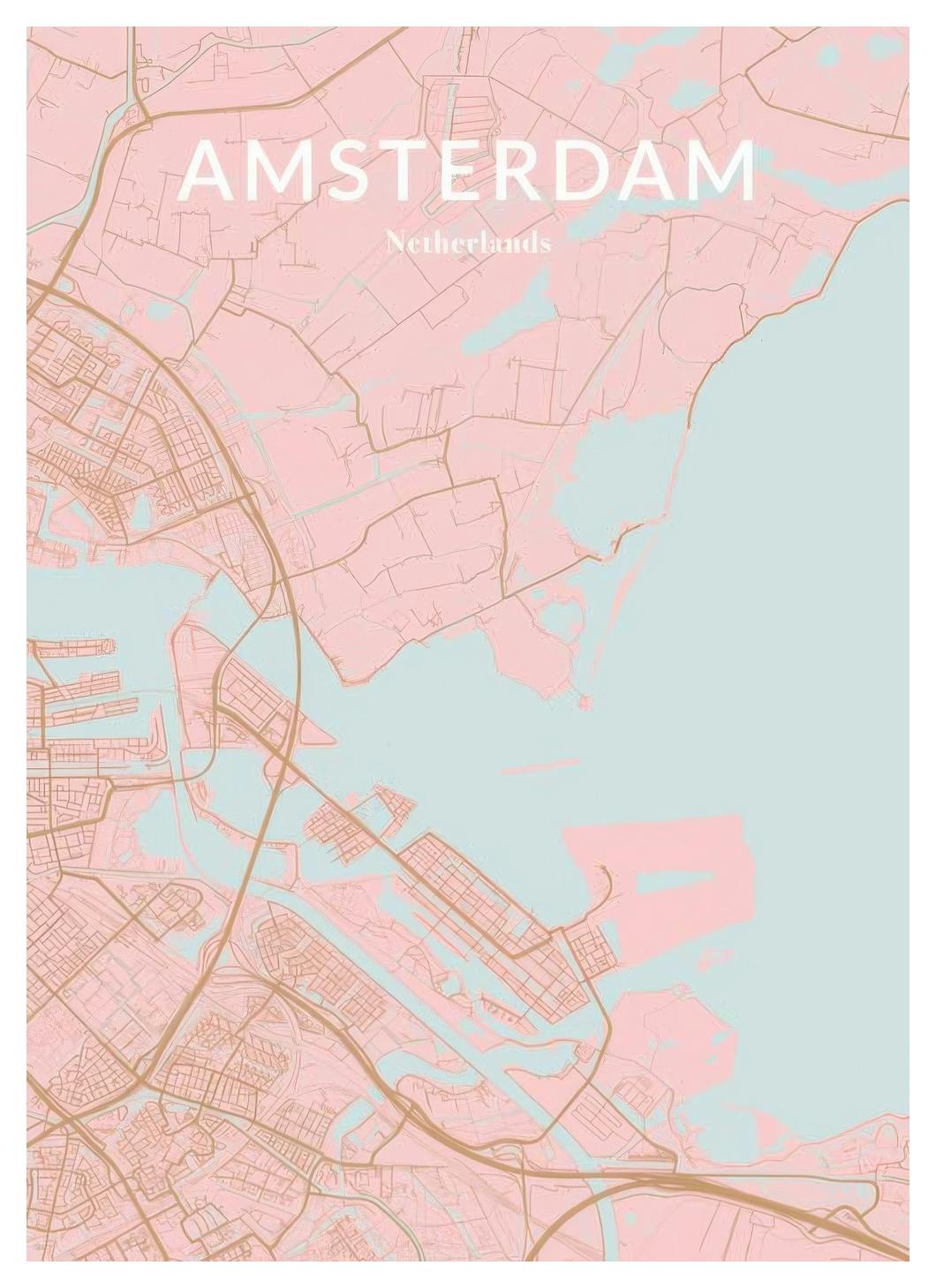 Pink Map Personal Poster (50x70 cm) - Poster Store