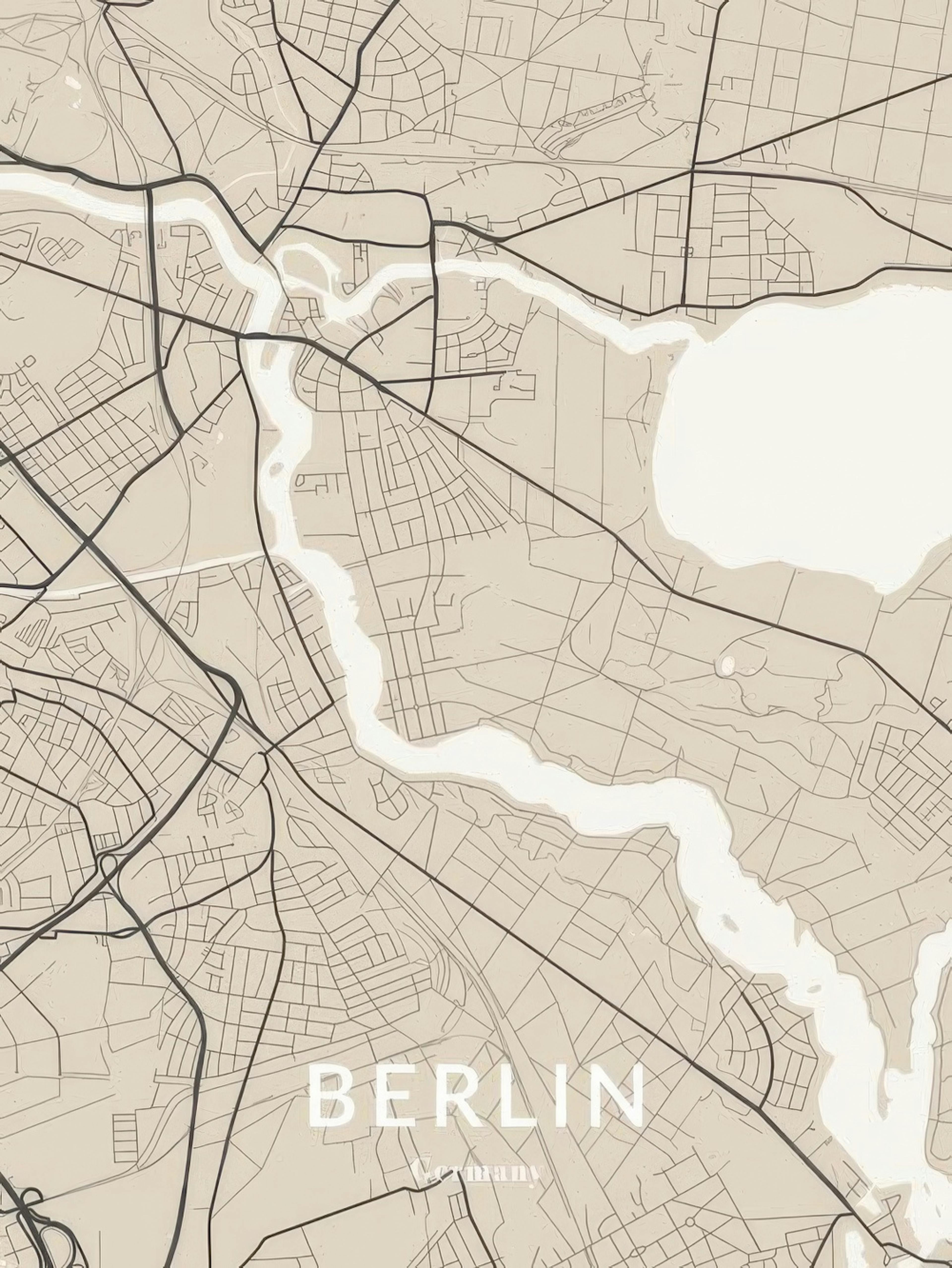 Beige Map Personal Poster thumbnail