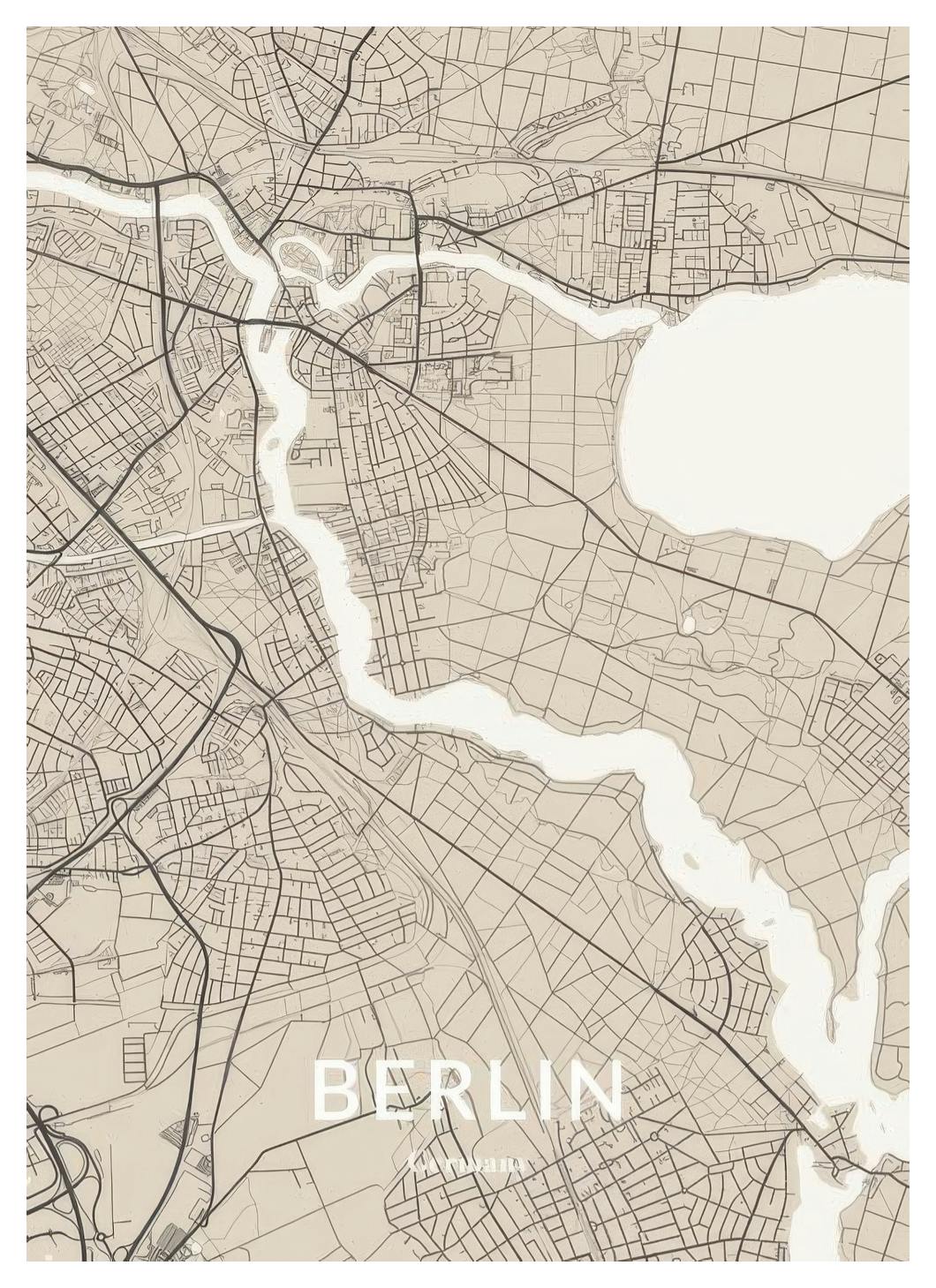 Beige Map Personal Poster (30x40 cm) - Poster Store