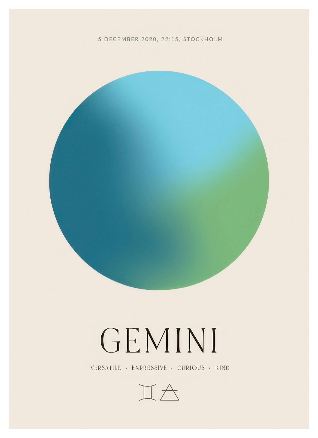 Aura Energy Gemini Personal Plakat (50x70 cm) - Poster Store