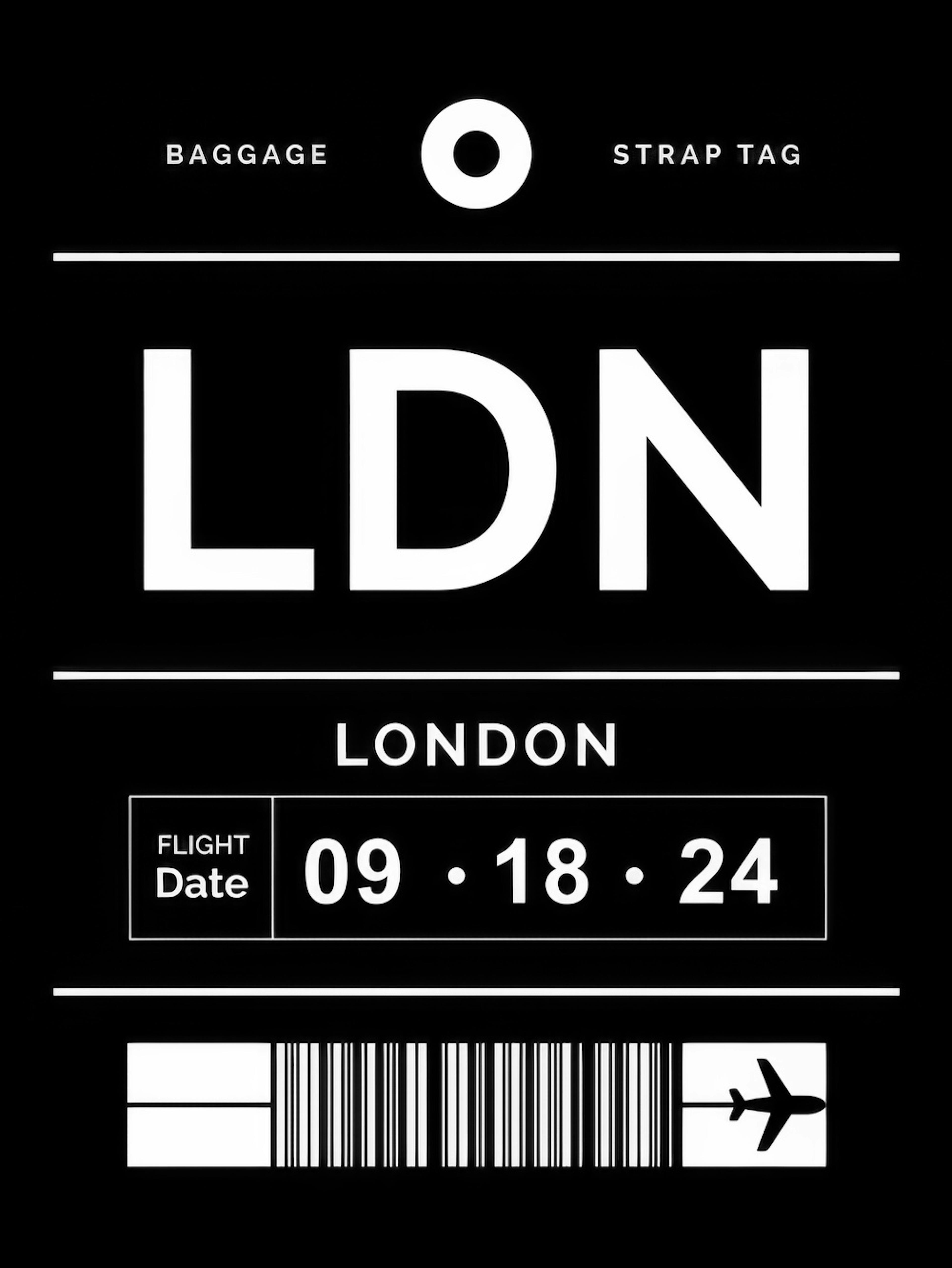 Baggage Tag No1 Black Personal Affiche thumbnail