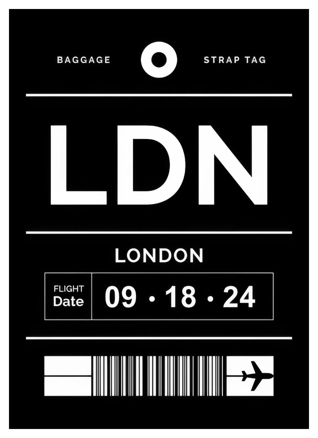 Baggage Tag No1 Black Personal Plakat (30x40 cm) - Poster Store