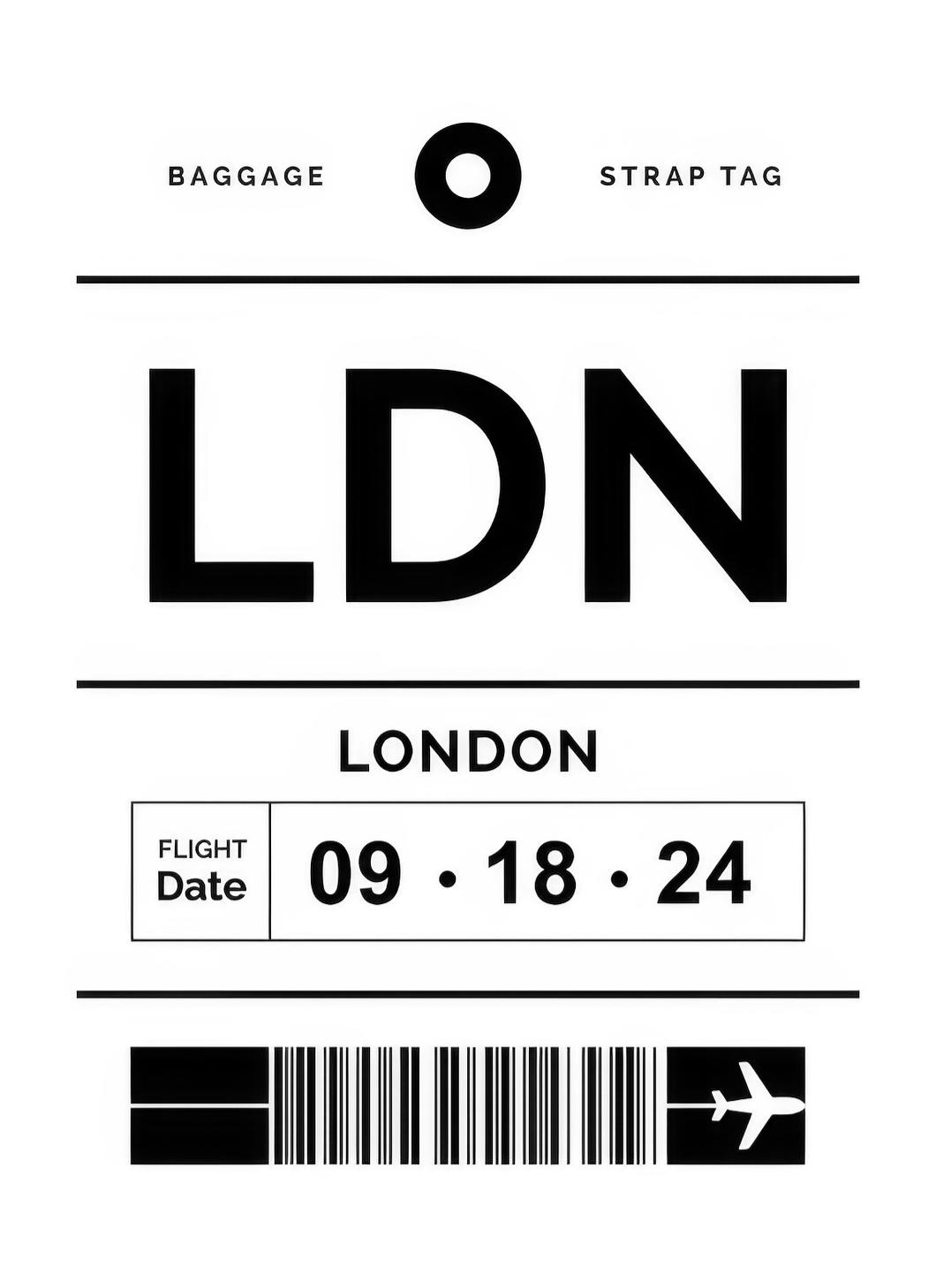 Baggage Tag No1 White Personal Poster (50x70 cm) - Poster Store