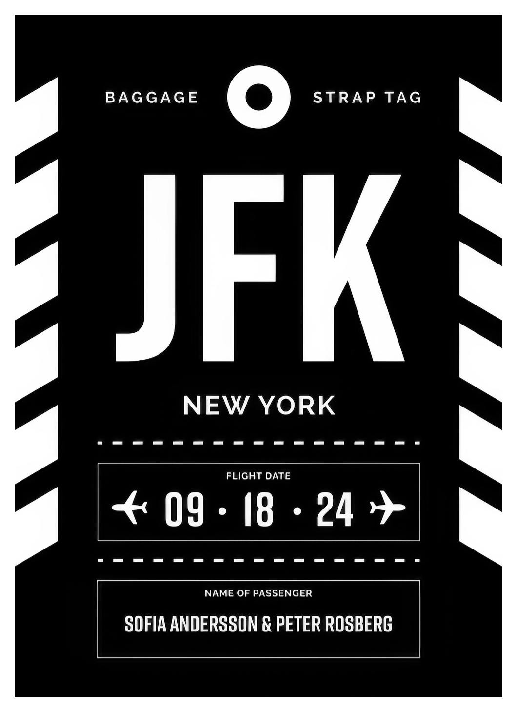 Baggage Tag No2 Black Personal Poster (50x70 cm) - Poster Store