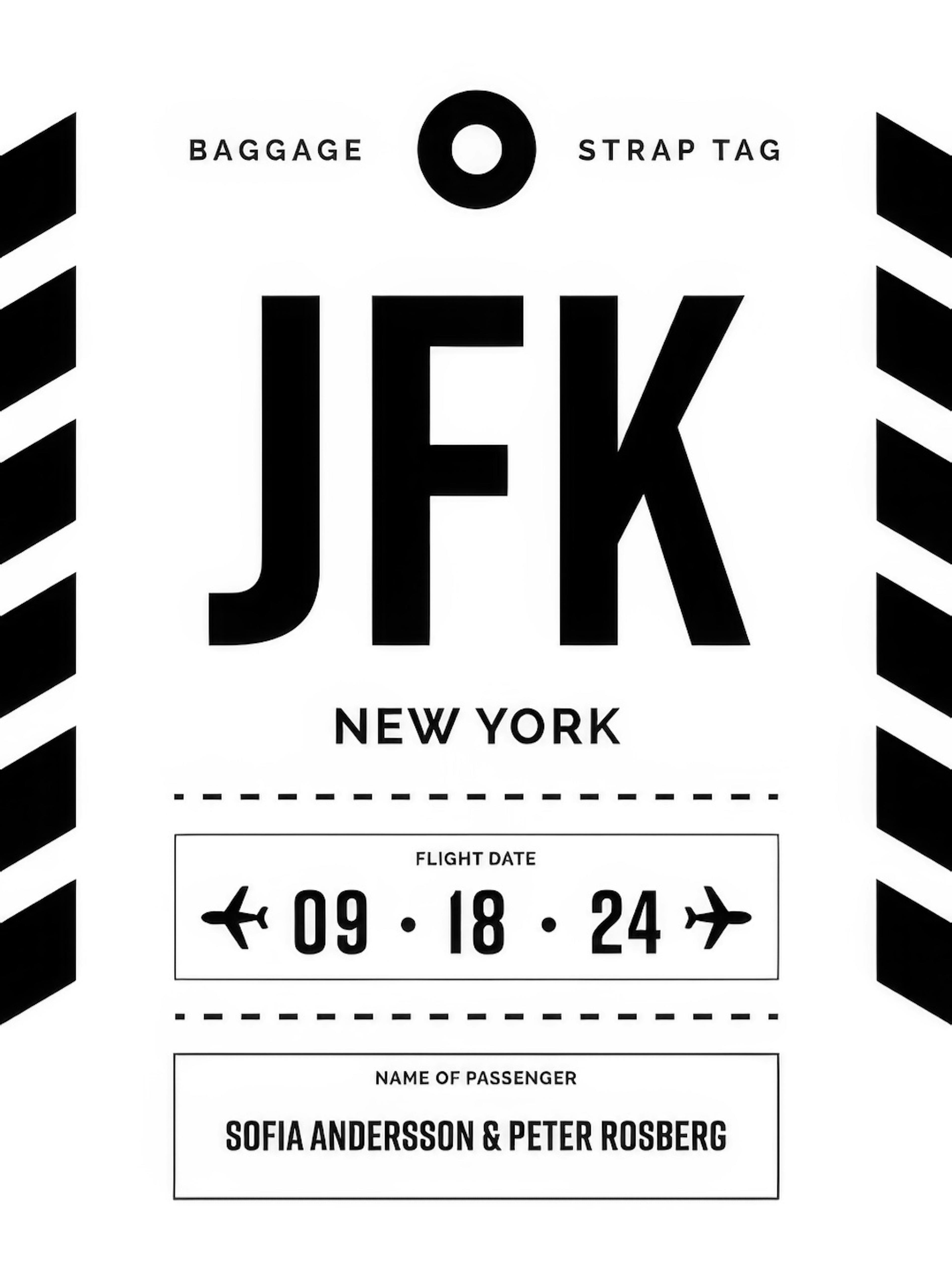 Baggage Tag No2 White Personal Poster thumbnail