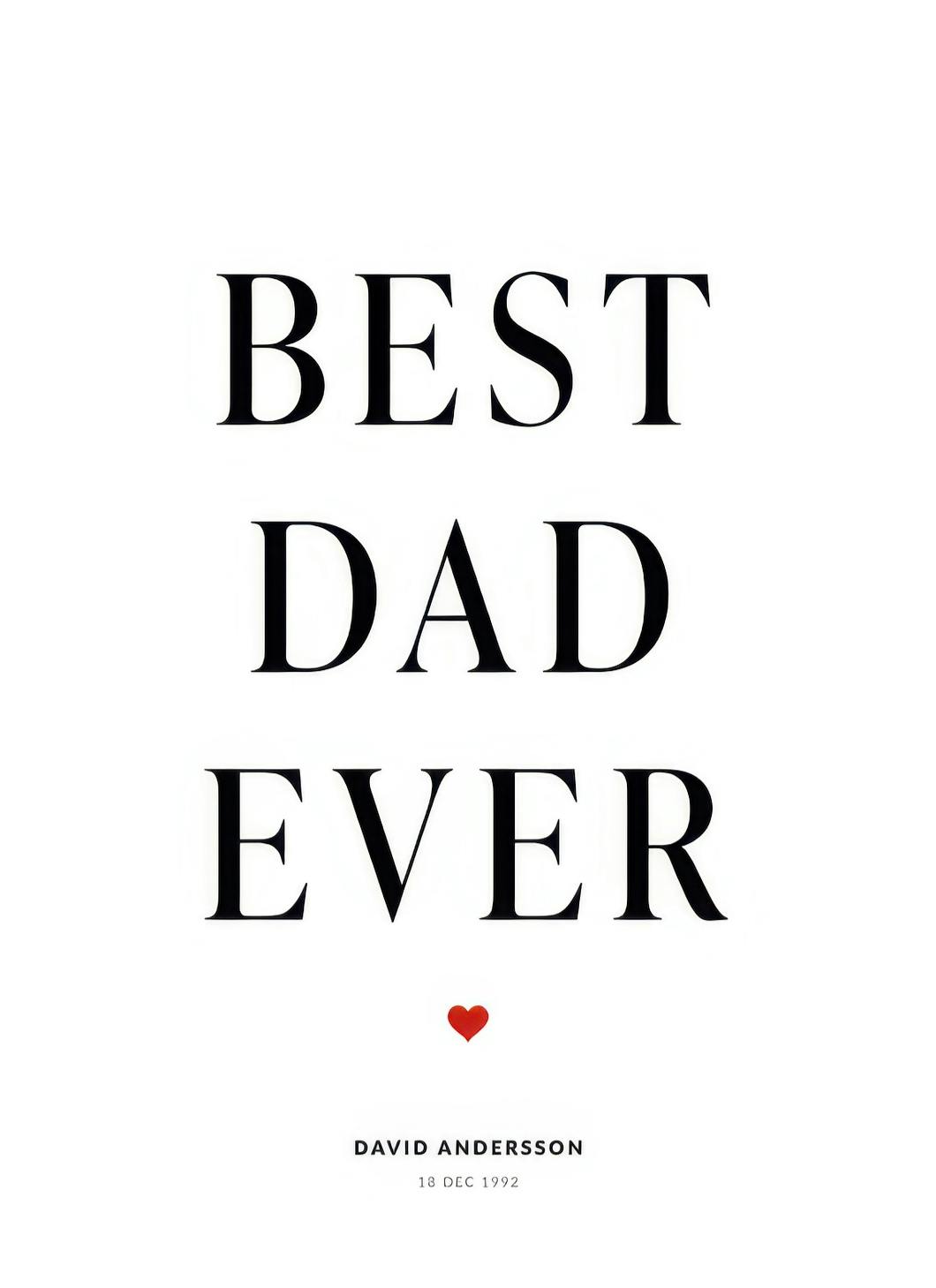 Best Dad Personal Plakat (30x40 cm) - Poster Store