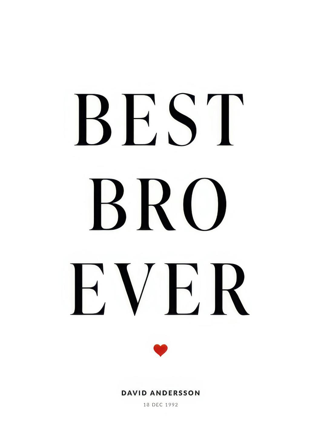Best Bro Personal Poster (30x40 cm) - Poster Store