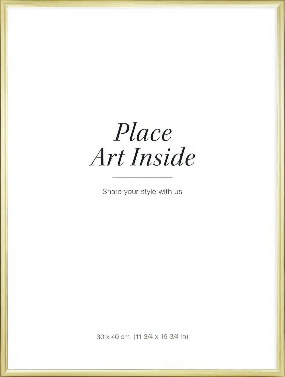 Een poster met de tekst Place Art Inside en Share your style with us op een witte achtergrond.
