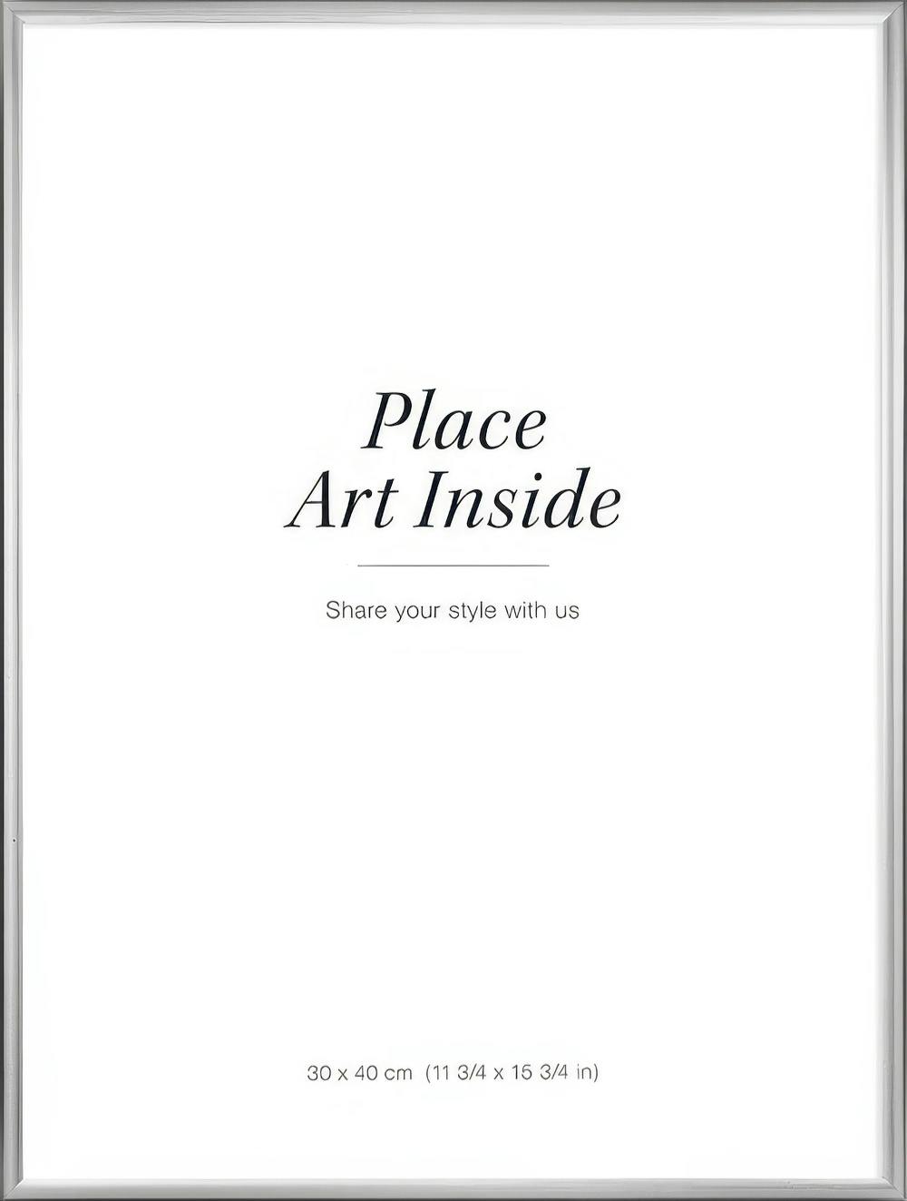 A poster with the text Place Art Inside and Share your style with us on a white background.