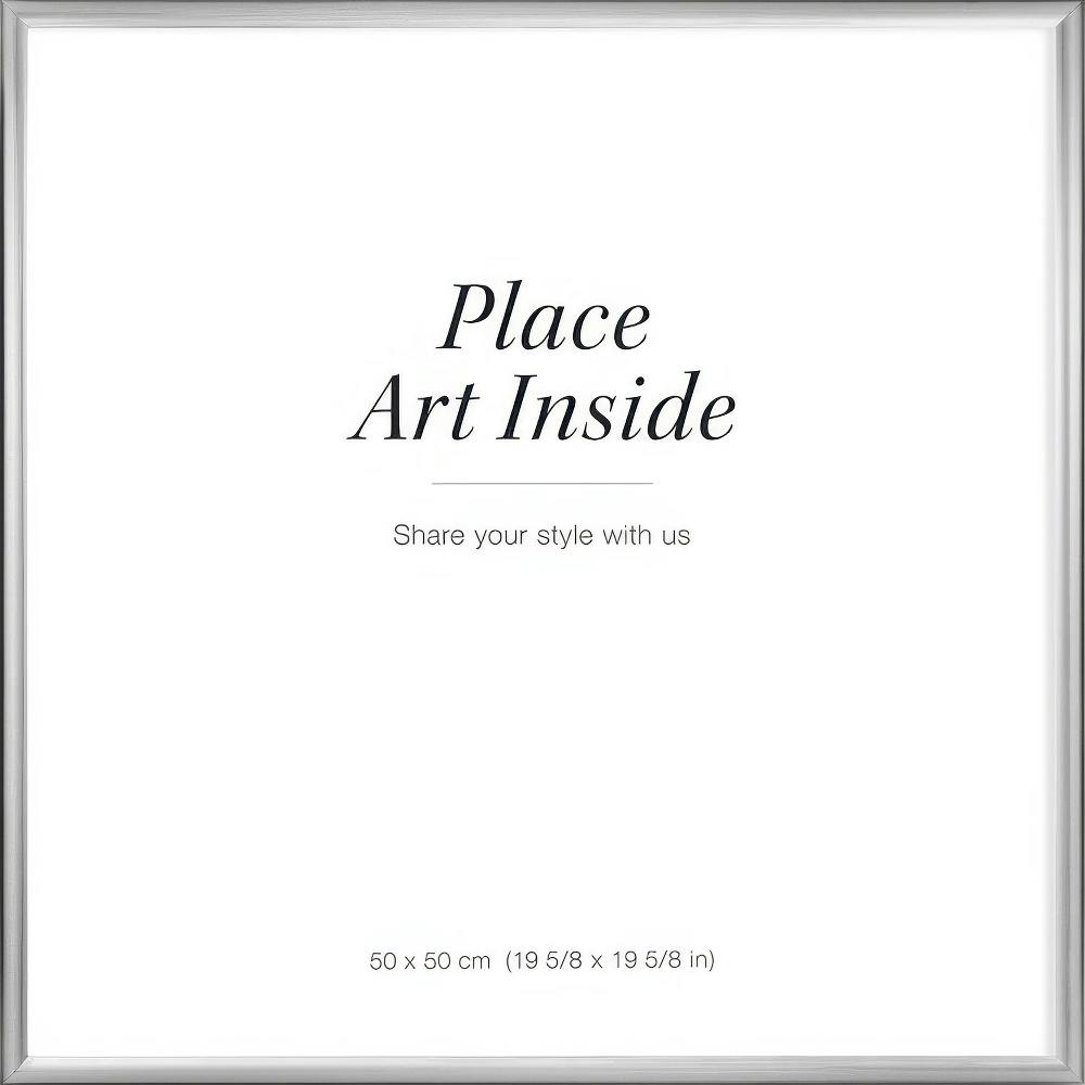 A blank poster with a silver border, displaying Place Art Inside and Share your style with us in the center.