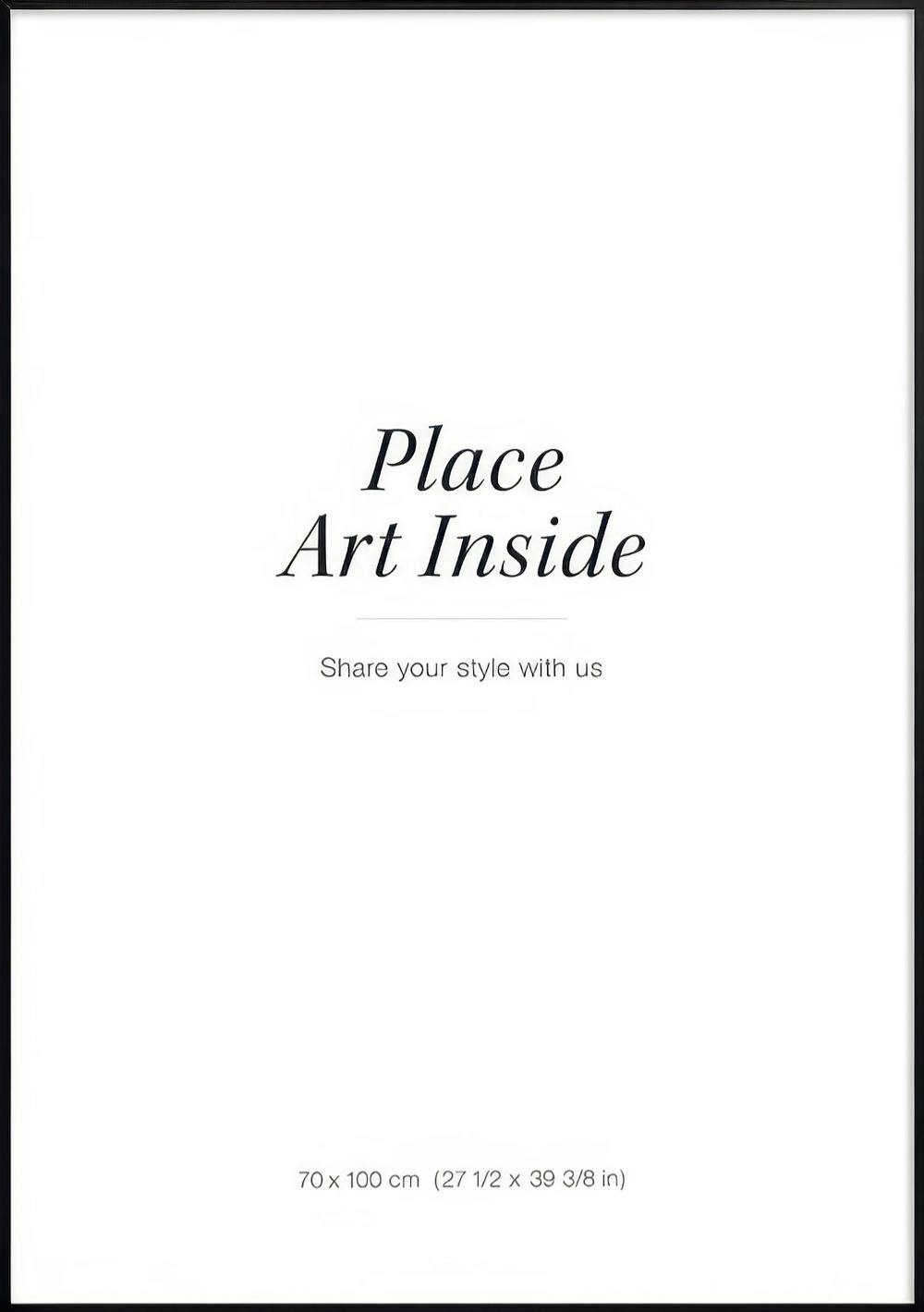 Een poster met de tekst Place Art Inside en Share your style with us in het midden.