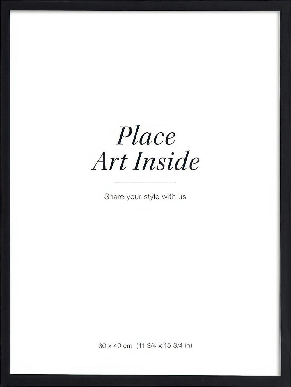 A poster with the text Place Art Inside and Share your style with us on a white background.